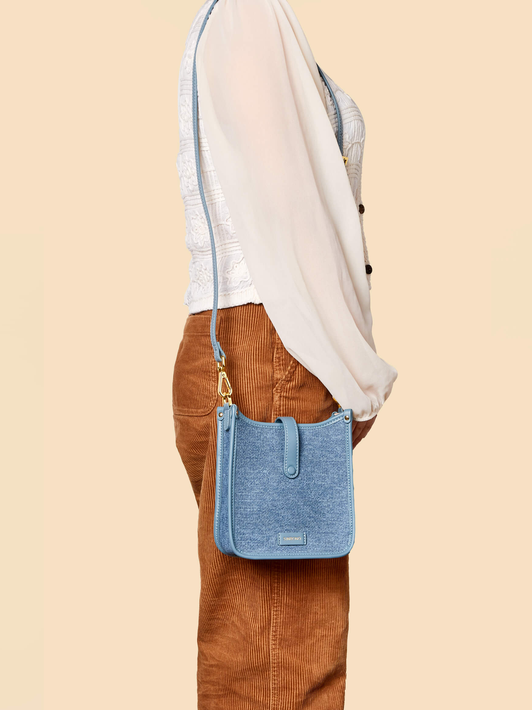 SINBONO Blue Crossbody Bag- High-quality Soft Vegan Leather Bag