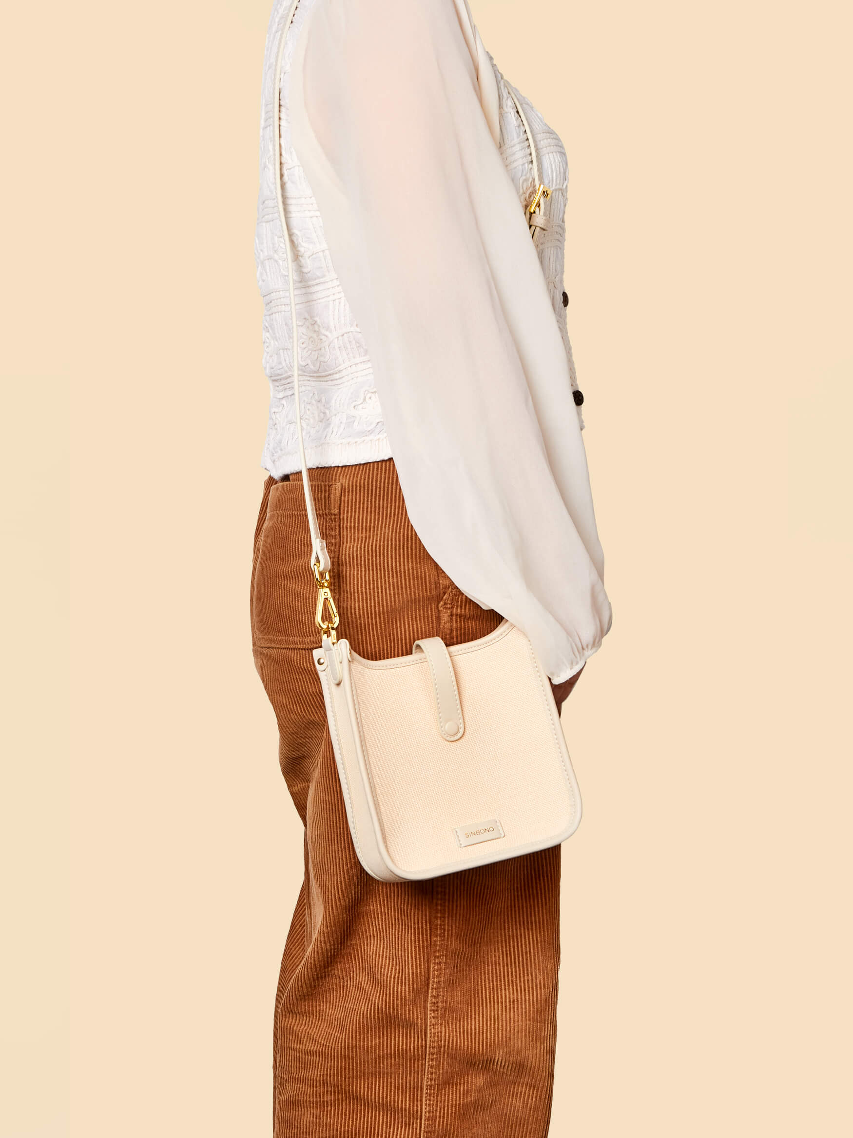 SINBONO Ivory Crossbody Bag- High-quality Soft Vegan Leather Bag