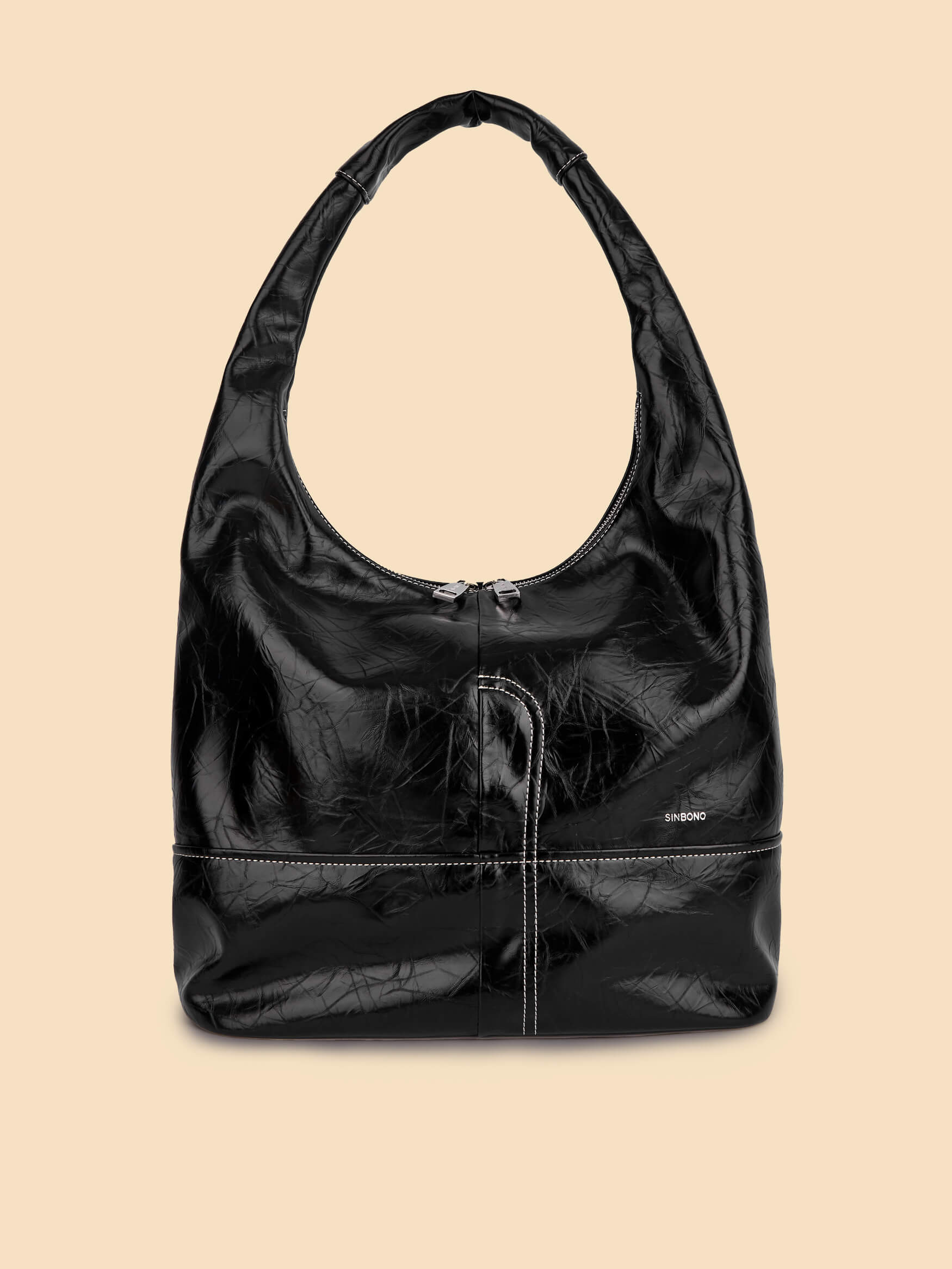 SINBONO Berry Hobo Shoulder Bag  Black