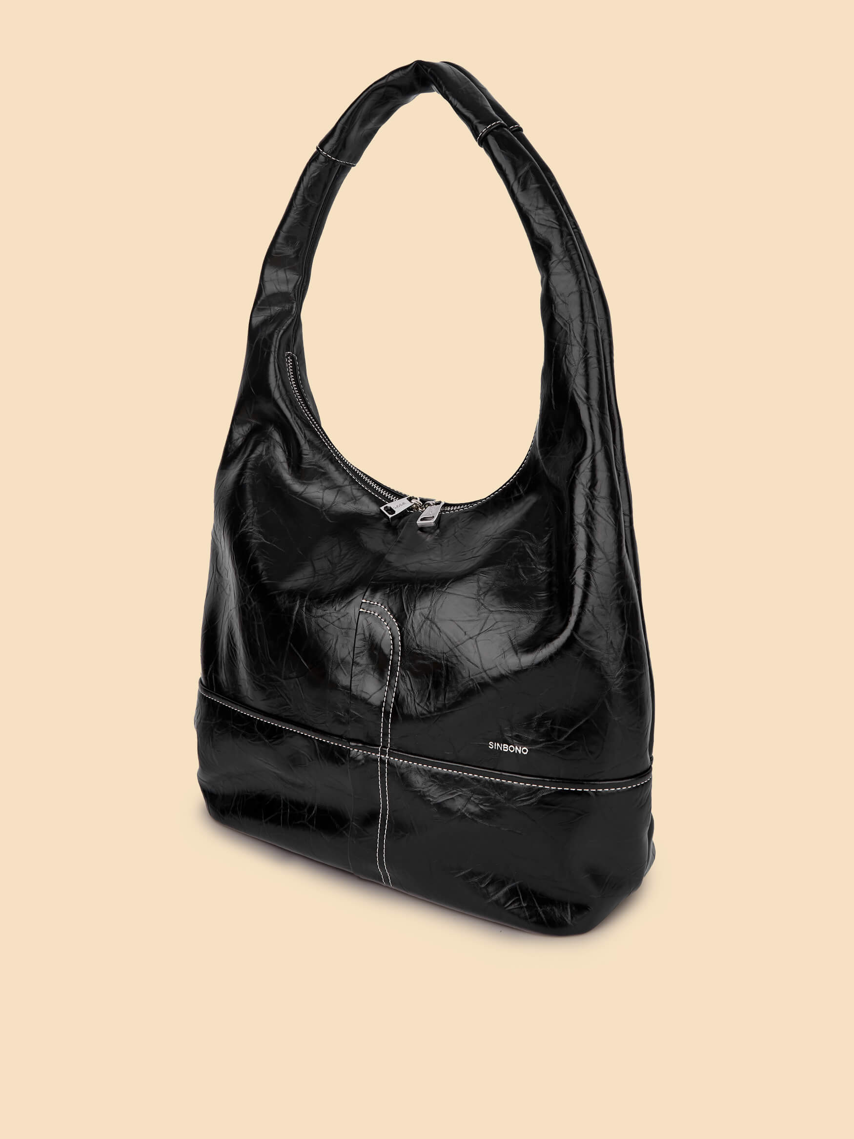 SINBONO Berry Hobo Shoulder Bag  Black