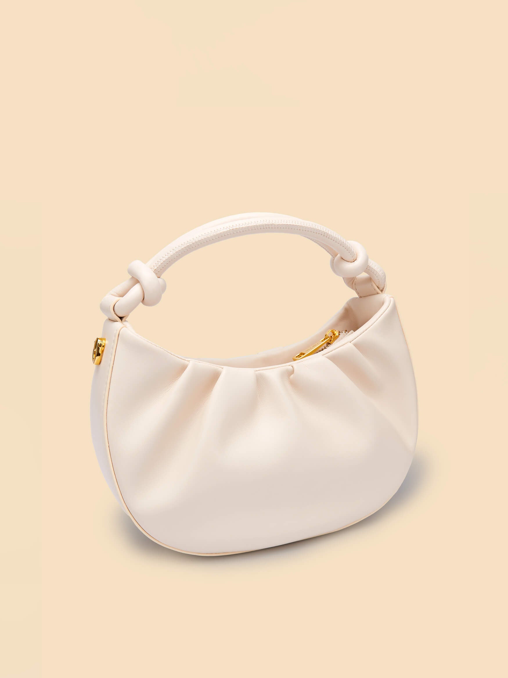 SINBONO Cate Ivory Leather Handbags -Vegan Leather Women Bag