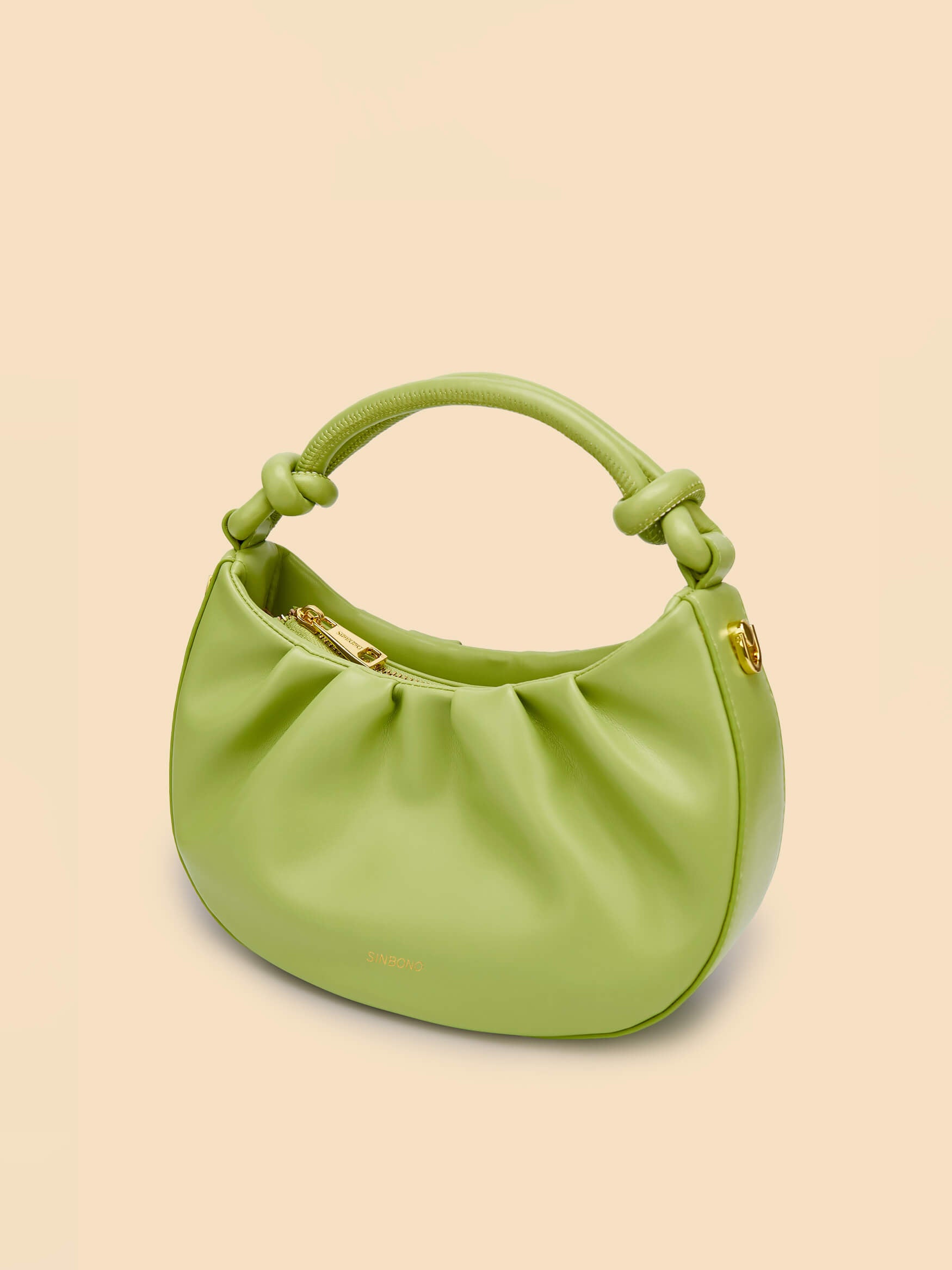 SINBONO Cate Lime Green Leather Handbags -Vegan Leather Women Bag