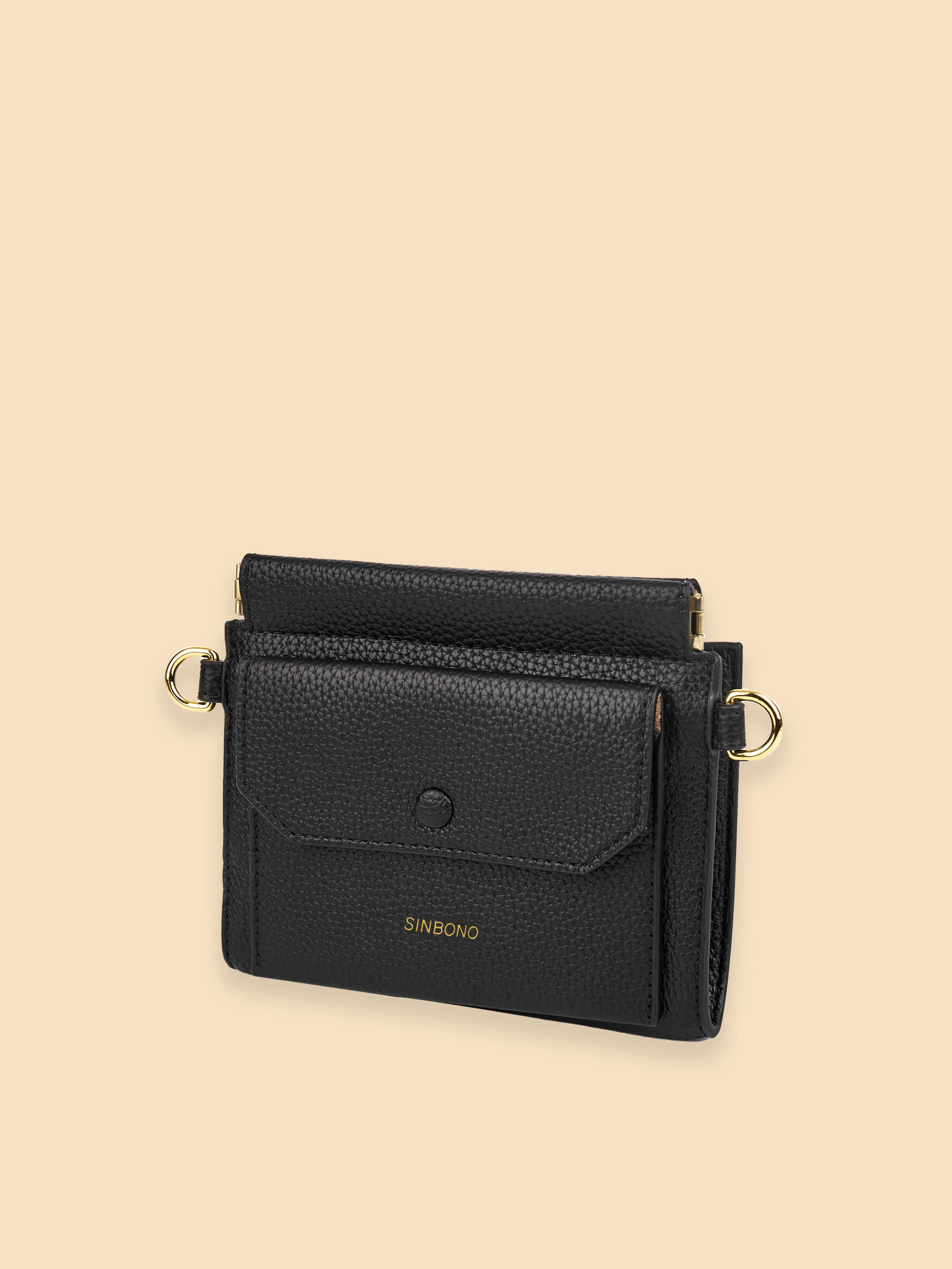 SINBONO Black Crossbody Bag- High-quality Soft Vegan Leather Bag