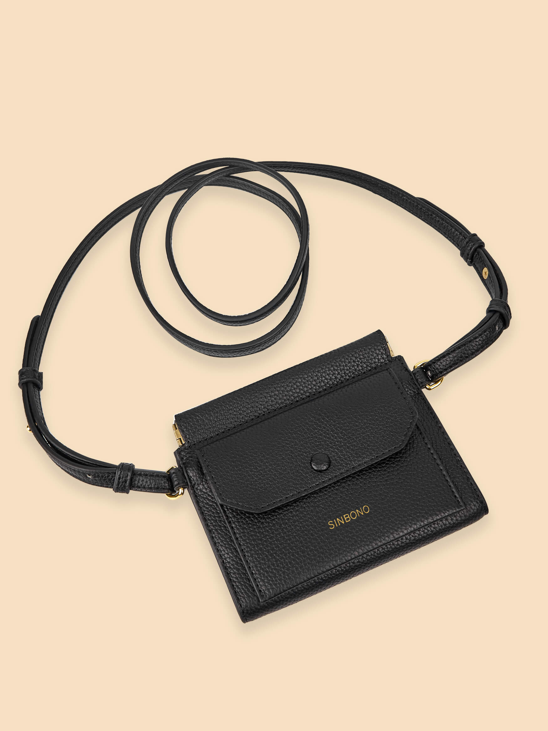 SINBONO Black Crossbody Bag- High-quality Soft Vegan Leather Bag