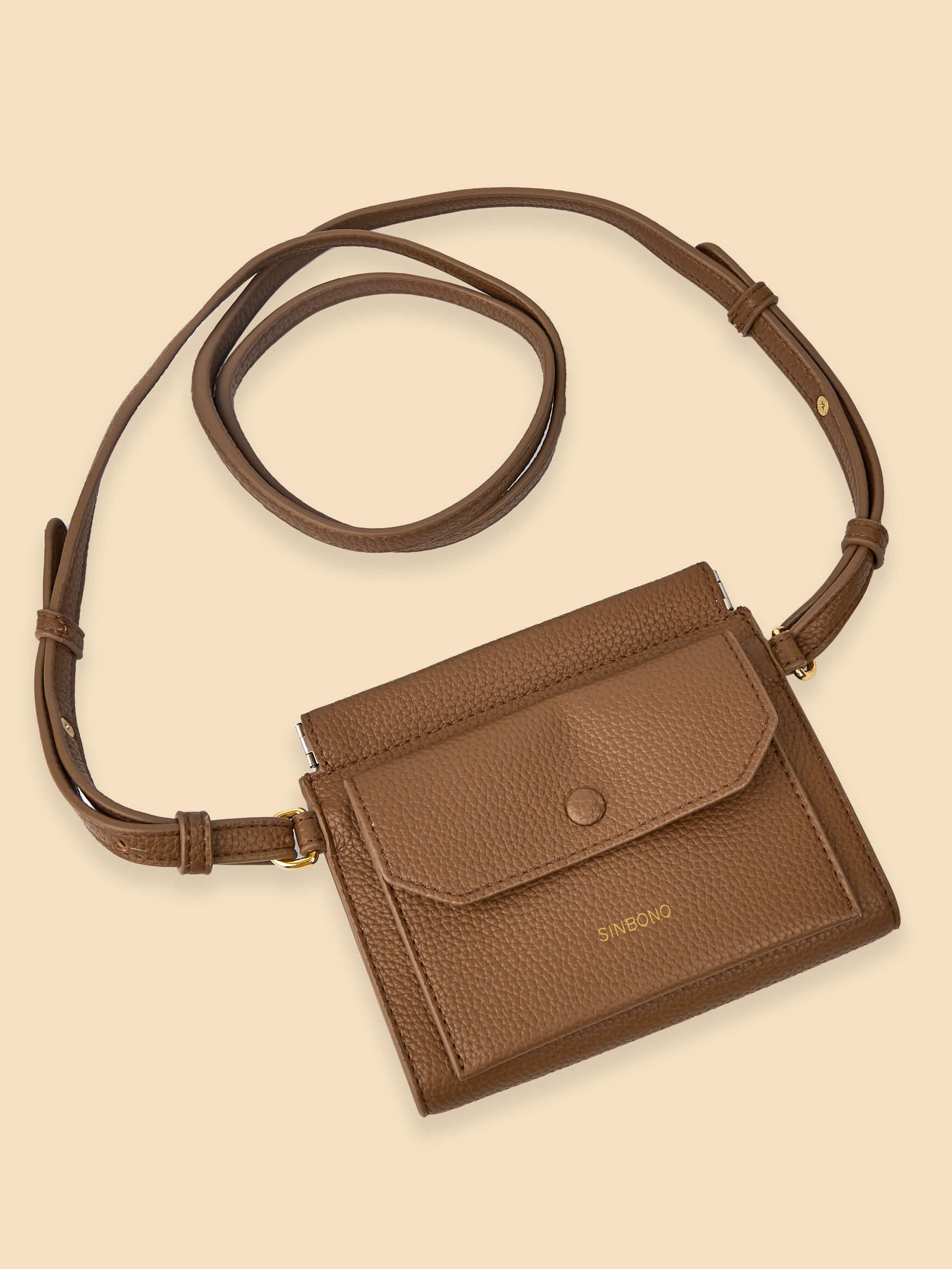 SINBONO Brown Crossbody Bag- High-quality Soft Vegan Leather Bag