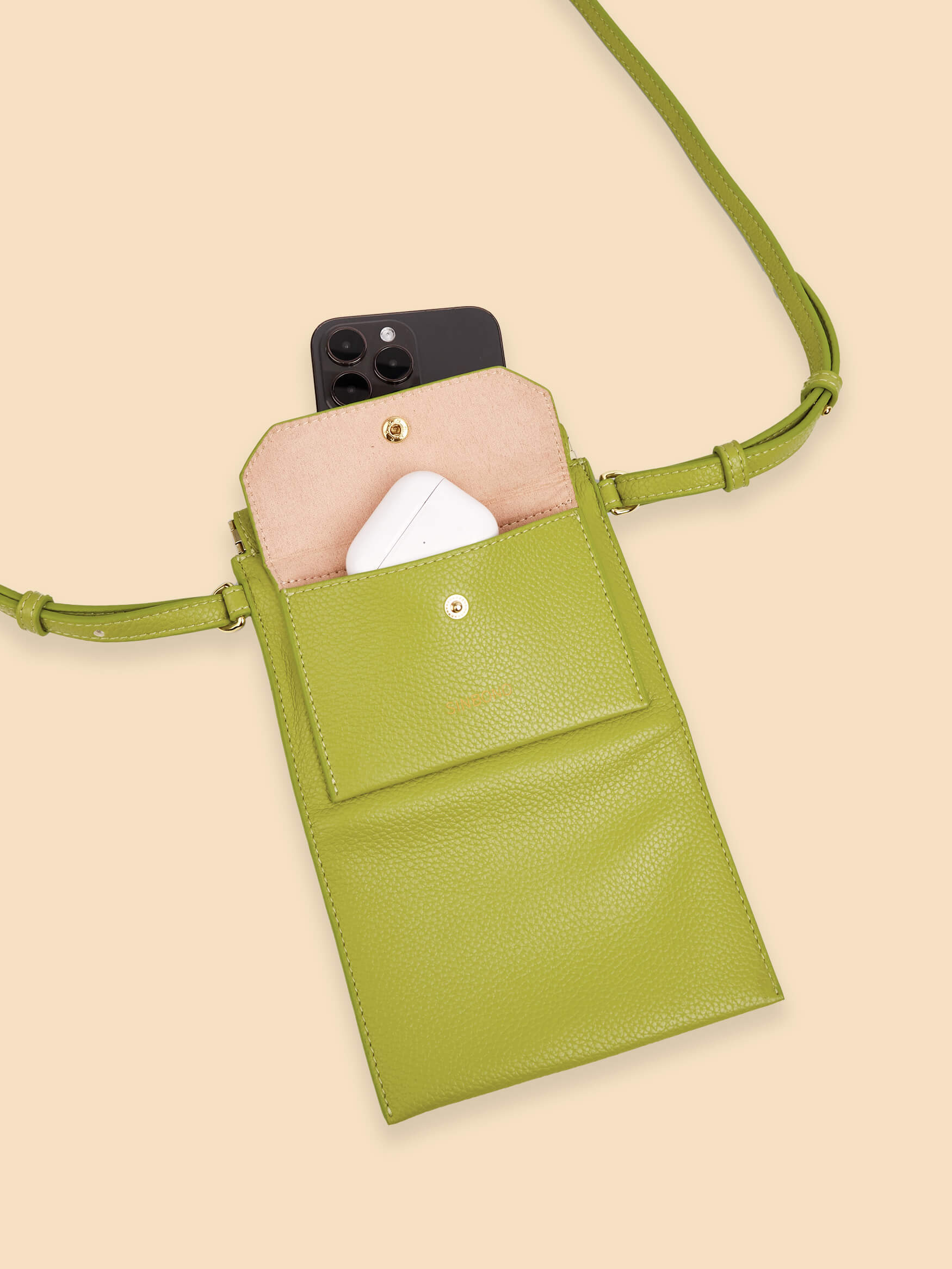 SINBONO  Lime Green Crossbody Bag- High-quality Soft Vegan Leather Bag