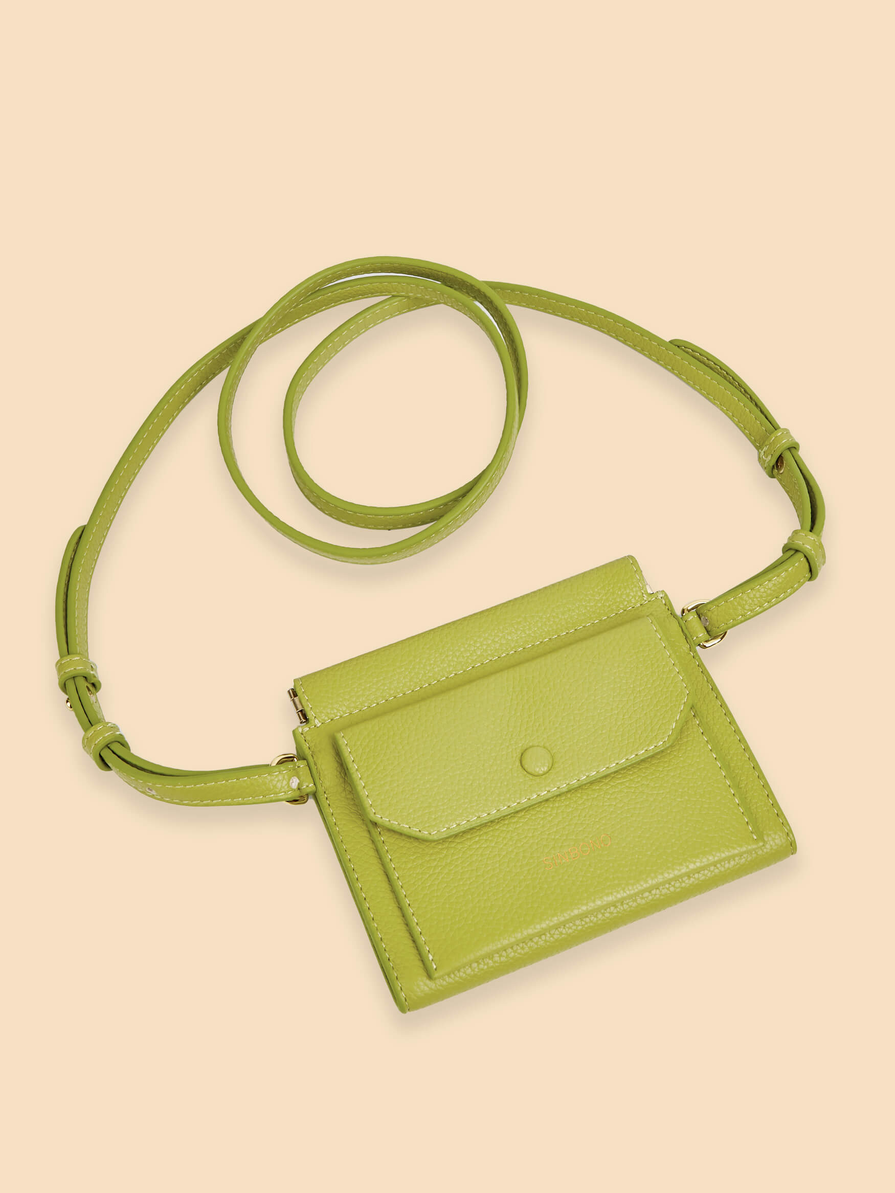 SINBONO  Lime Green Crossbody Bag- High-quality Soft Vegan Leather Bag