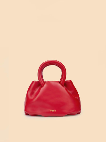 SINBONO Gal Red Leather Handbags -Vegan Leather Women Bag
