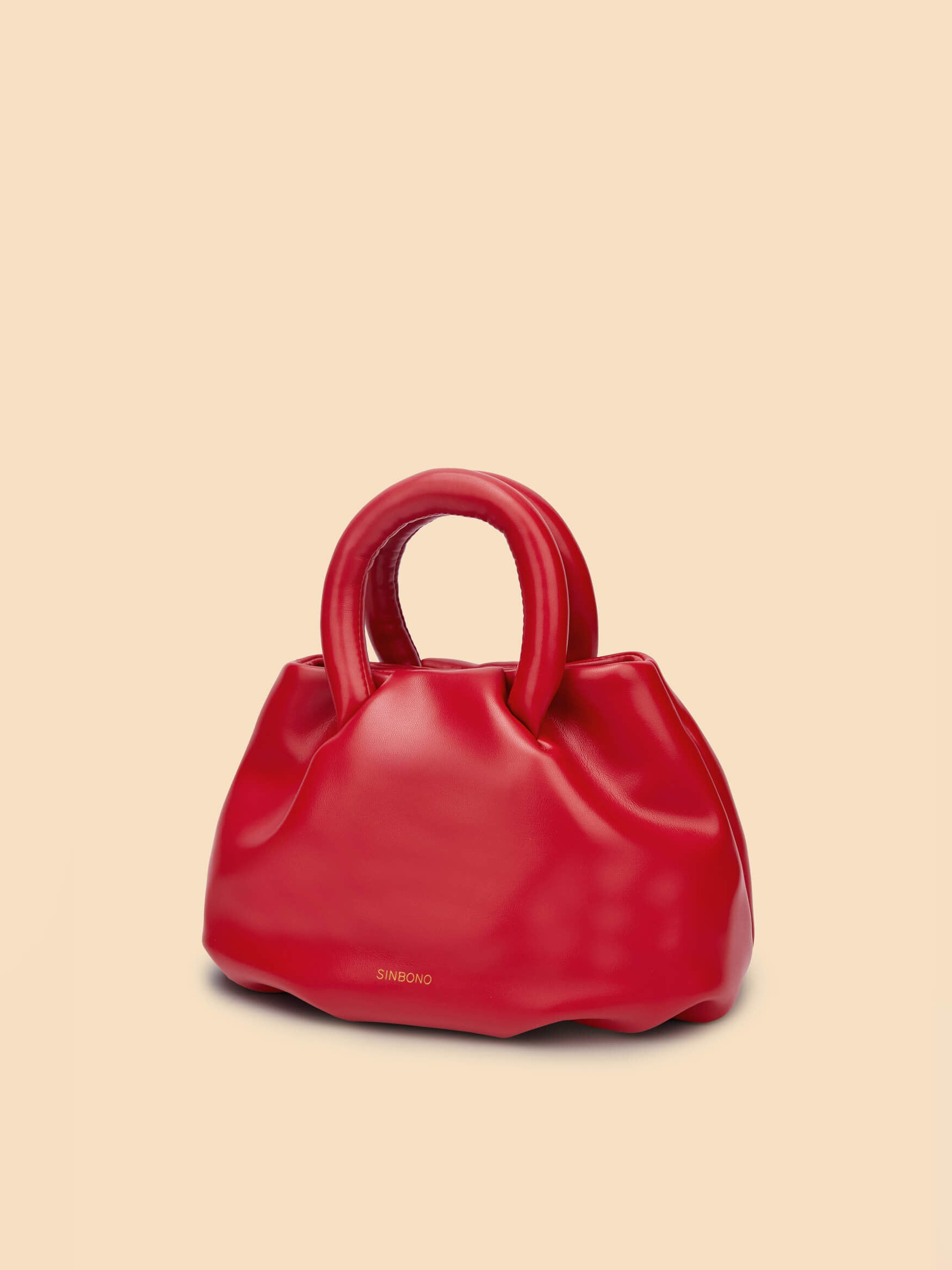 SINBONO Gal Red Leather Handbags -Vegan Leather Women Bag