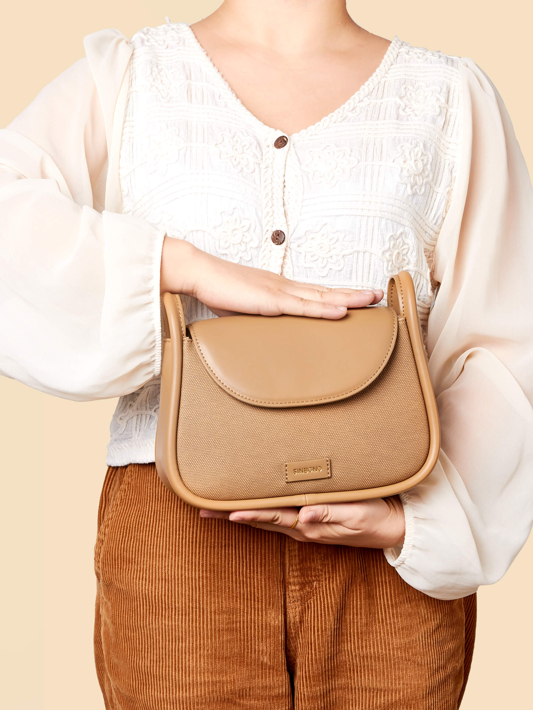 SINBONO Brown Crossbody Bag- High-quality Soft Vegan Leather Bag