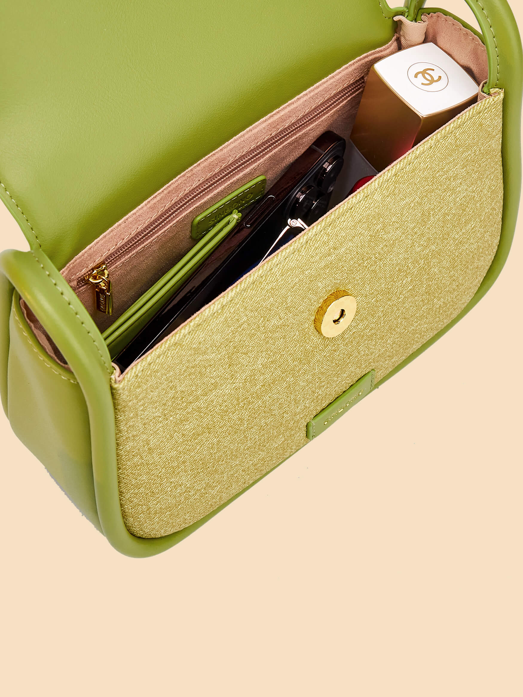 SINBONO Lime Green Crossbody Bag- High-quality Soft Vegan Leather Bag