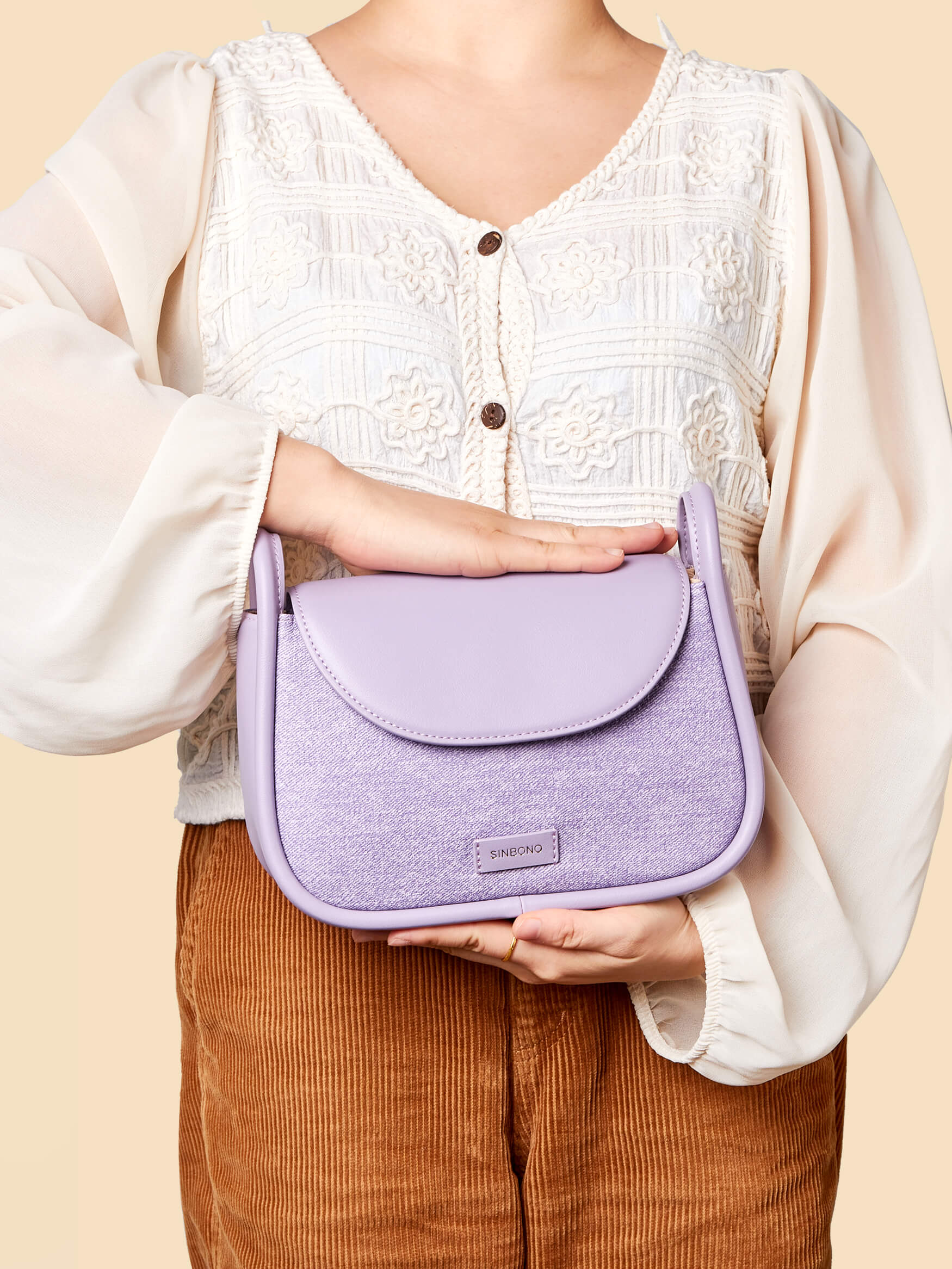 SINBONO Purple Crossbody Bag- High-quality Soft Vegan Leather Bag