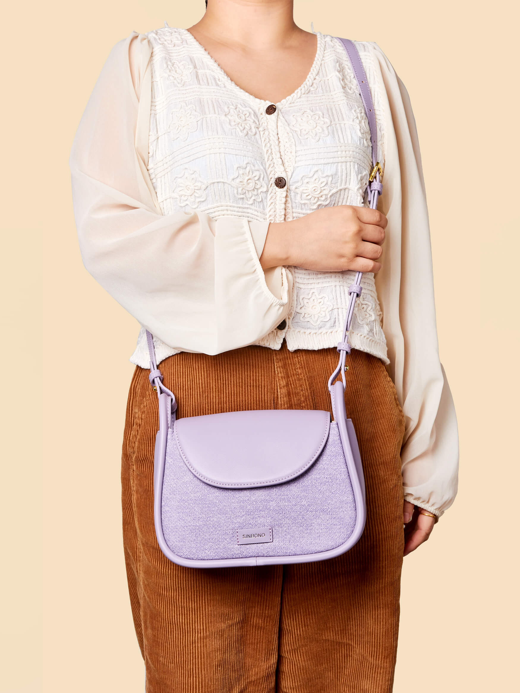 SINBONO Purple Crossbody Bag- High-quality Soft Vegan Leather Bag