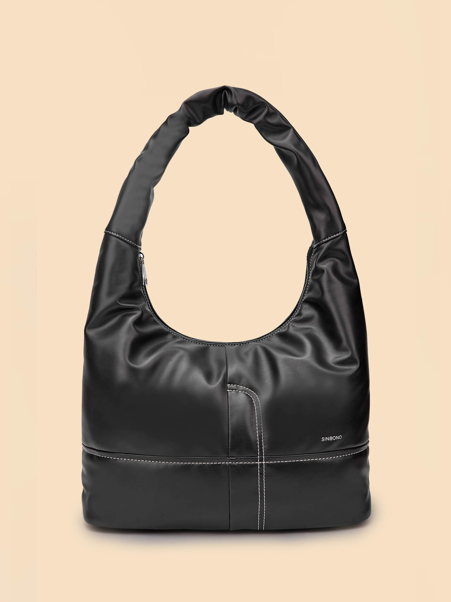 SINBONO Medium Berry Hobo Shoulder Bag  Black