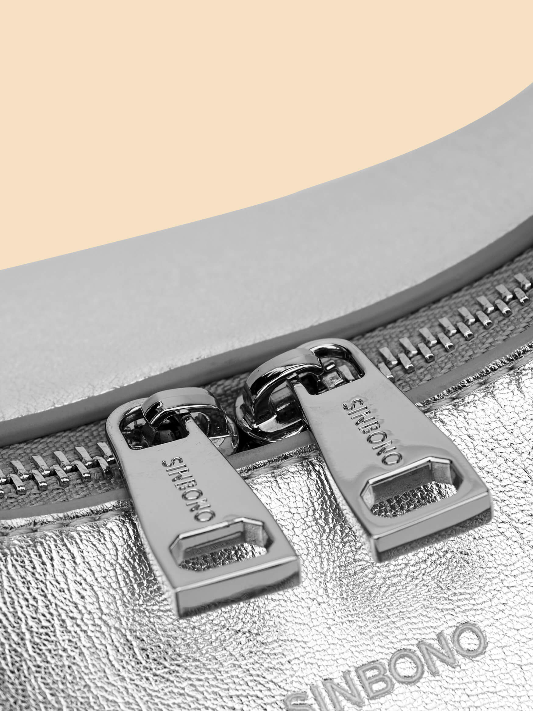 SINBONO Vienna Medium-Sized Silver Vegan Leather Purses 