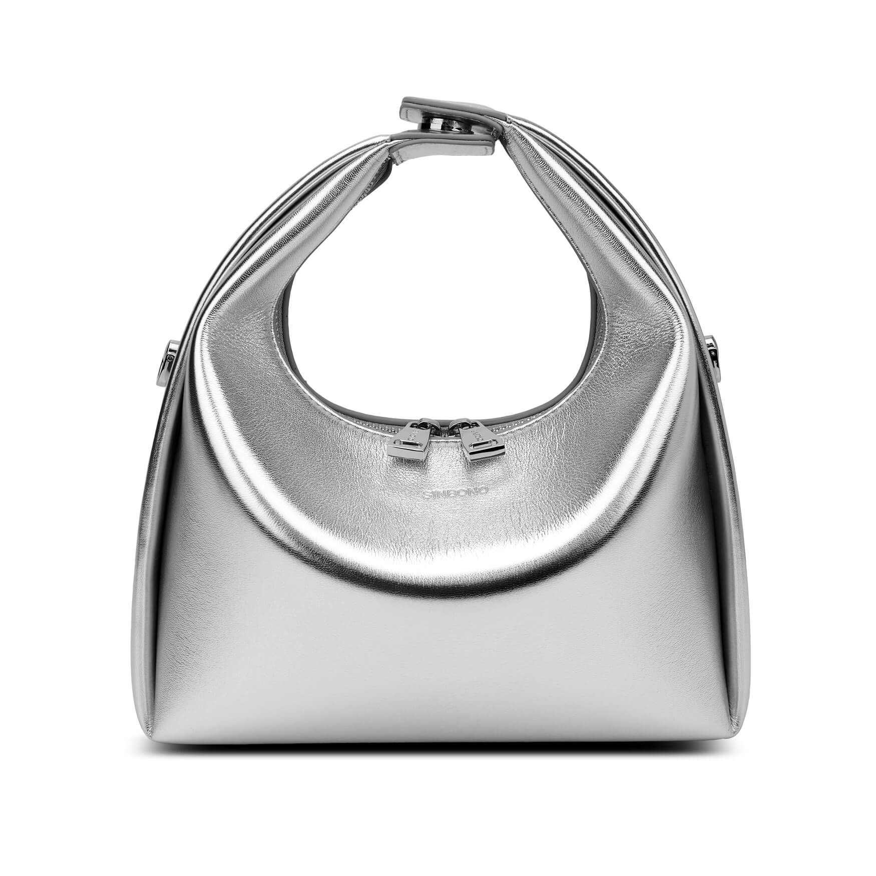 SINBONO Vienna Medium-Sized Silver Vegan Leather Purses 