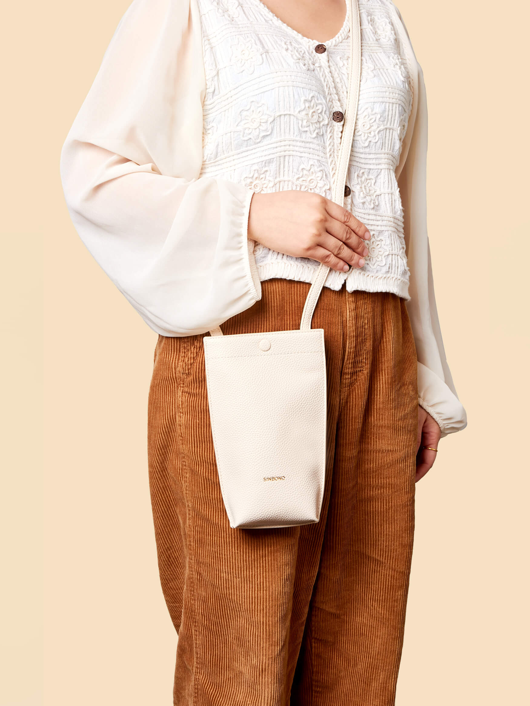 SINBONO Ivory Crossbody Bag- High-quality Soft Vegan Leather Bag