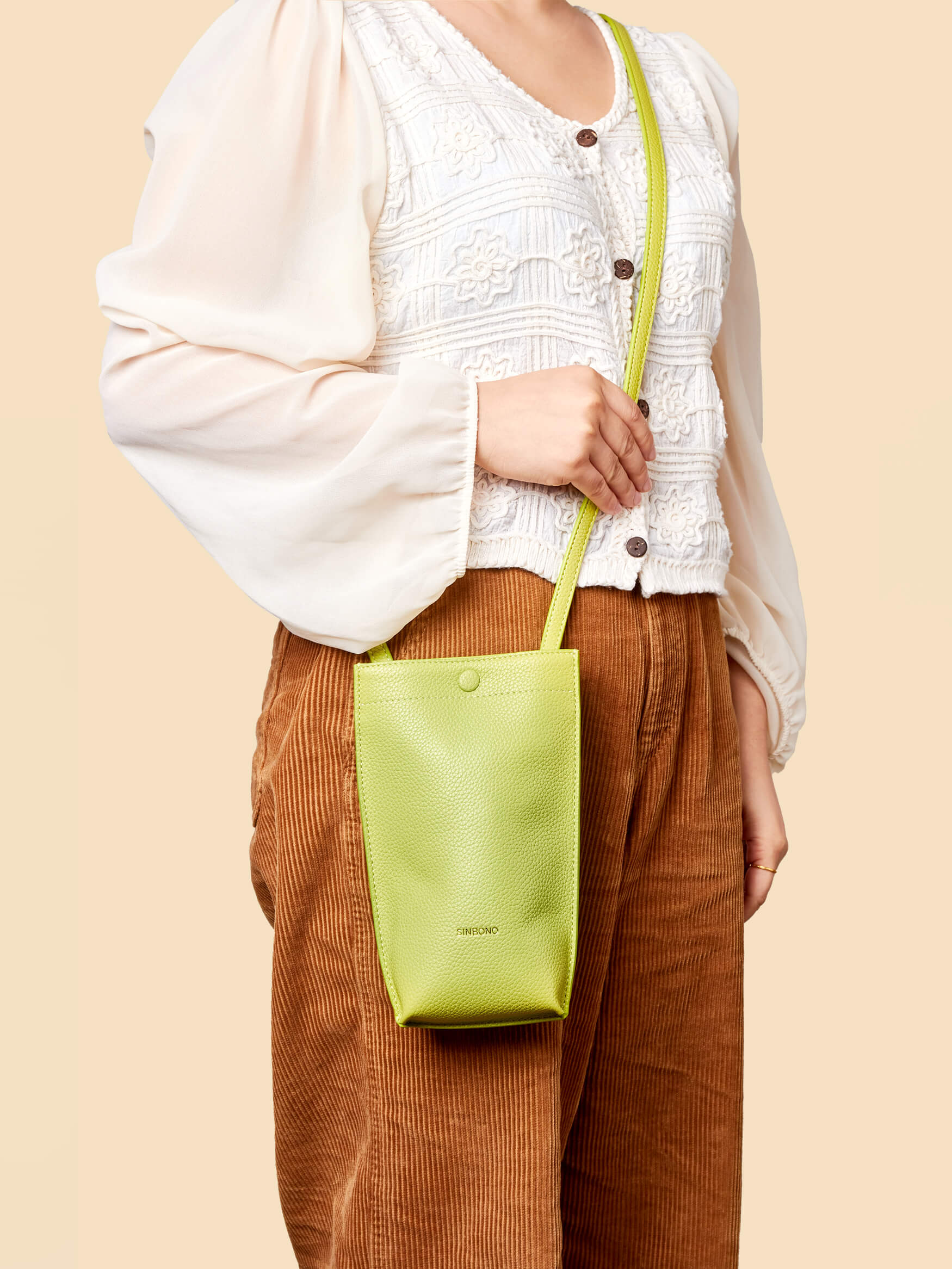 SINBONO Lime Green Crossbody Bag- High-quality Soft Vegan Leather Bag