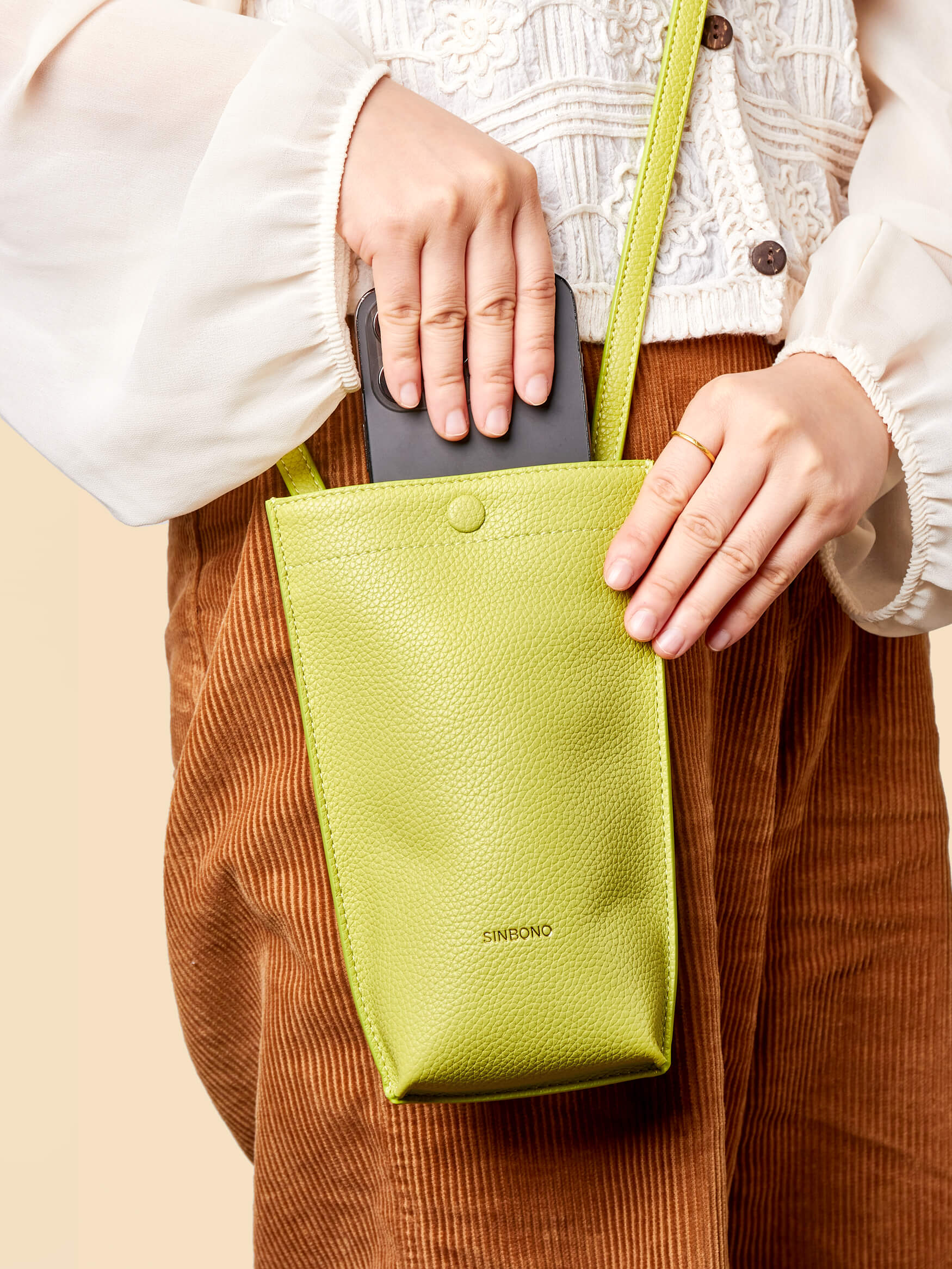 SINBONO Lime Green Crossbody Bag- High-quality Soft Vegan Leather Bag