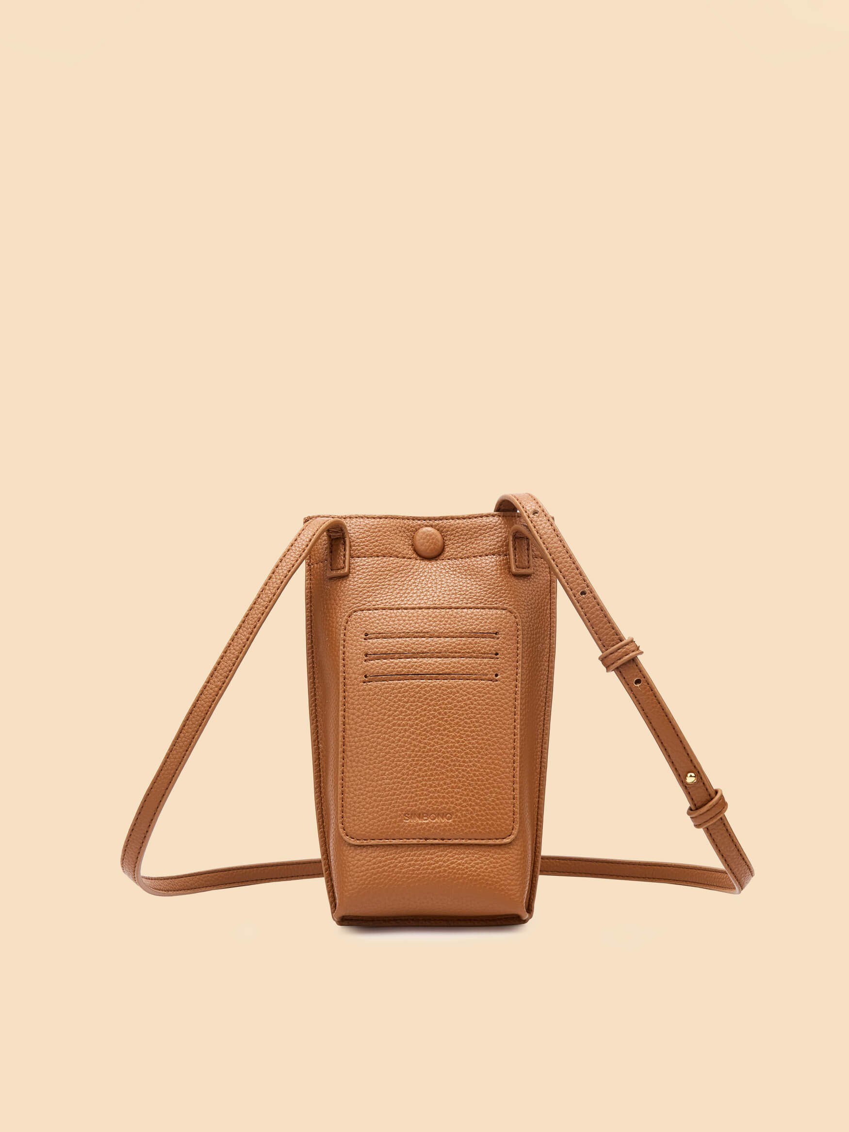 SINBONO Orange Brown Crossbody Bag- High-quality Soft Vegan Leather Bag