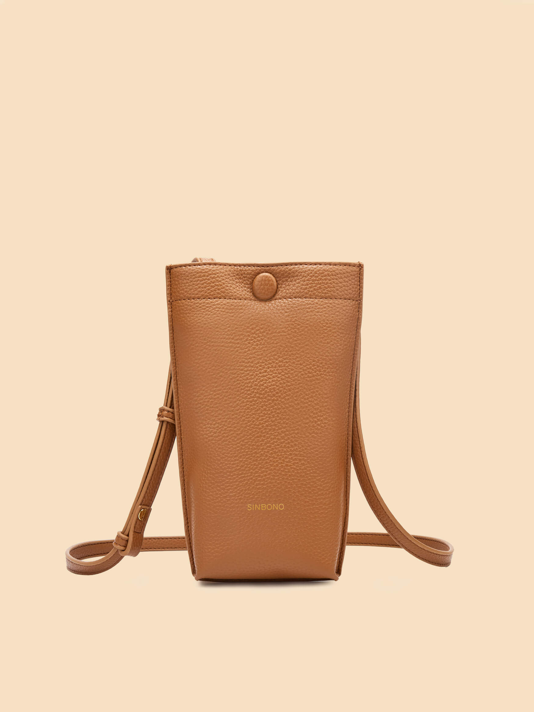 SINBONO Orange Brown Crossbody Bag- High-quality Soft Vegan Leather Bag