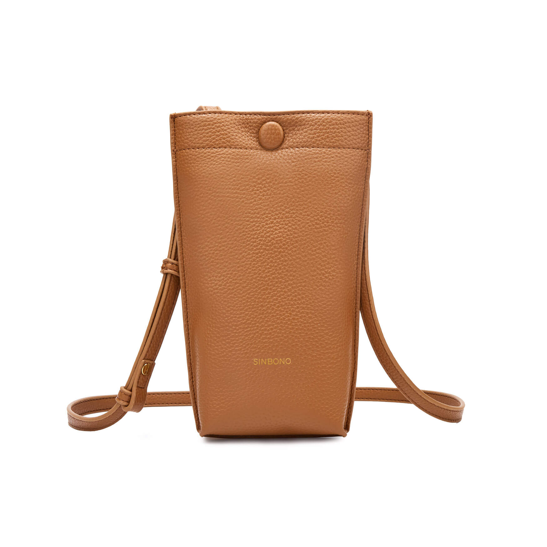 SINBONO Orange Brown Crossbody Bag- High-quality Soft Vegan Leather Bag