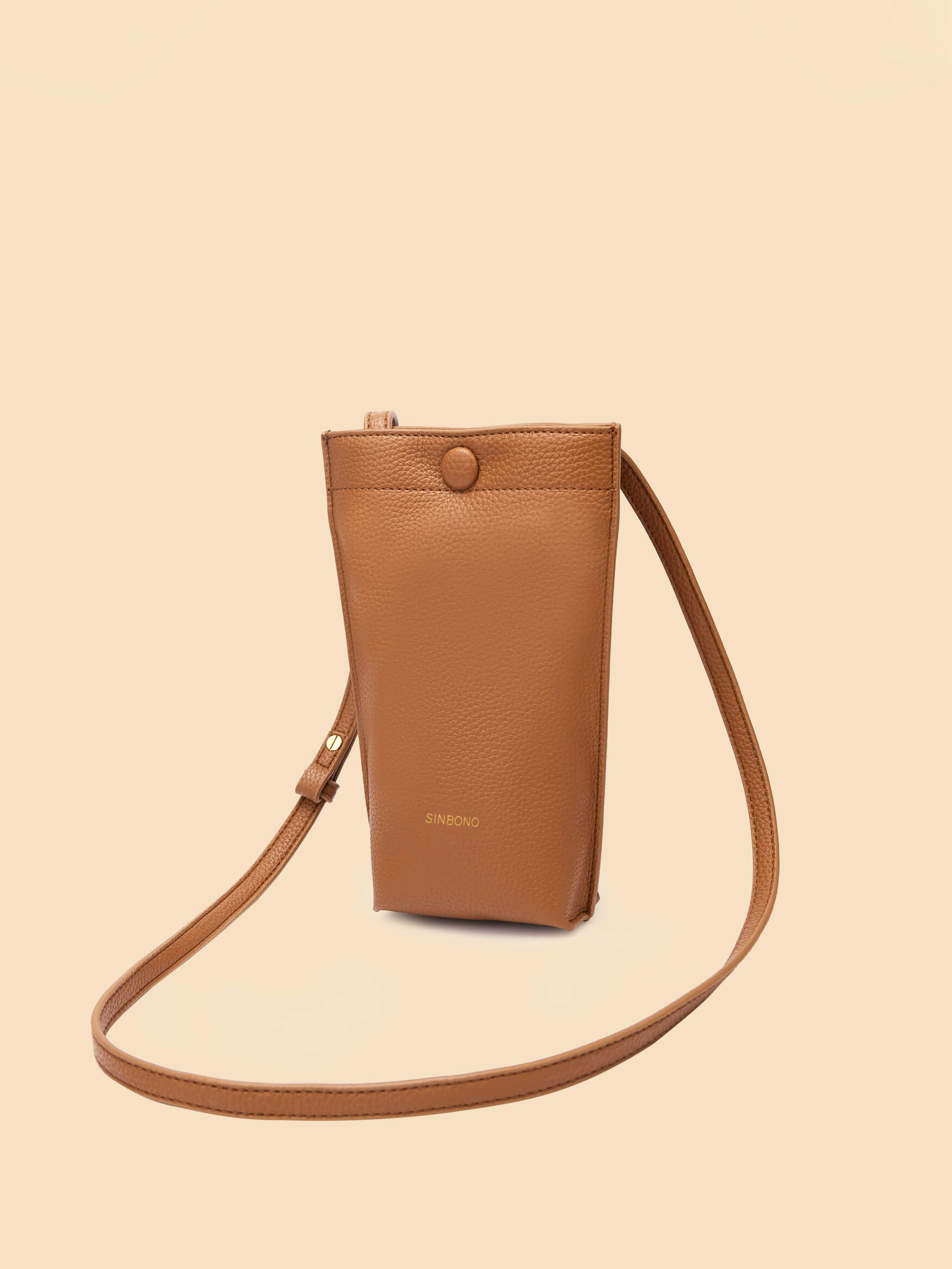 SINBONO Orange Brown Crossbody Bag- High-quality Soft Vegan Leather Bag