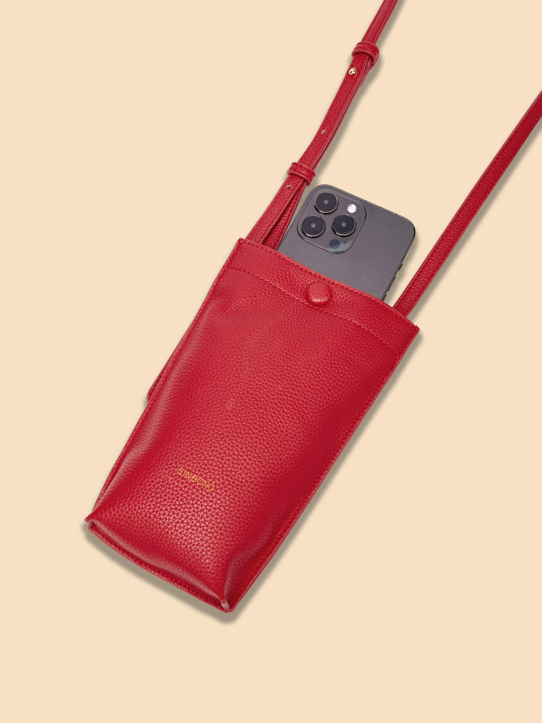 SINBONO Red Crossbody Bag- High-quality Soft Vegan Leather Bag