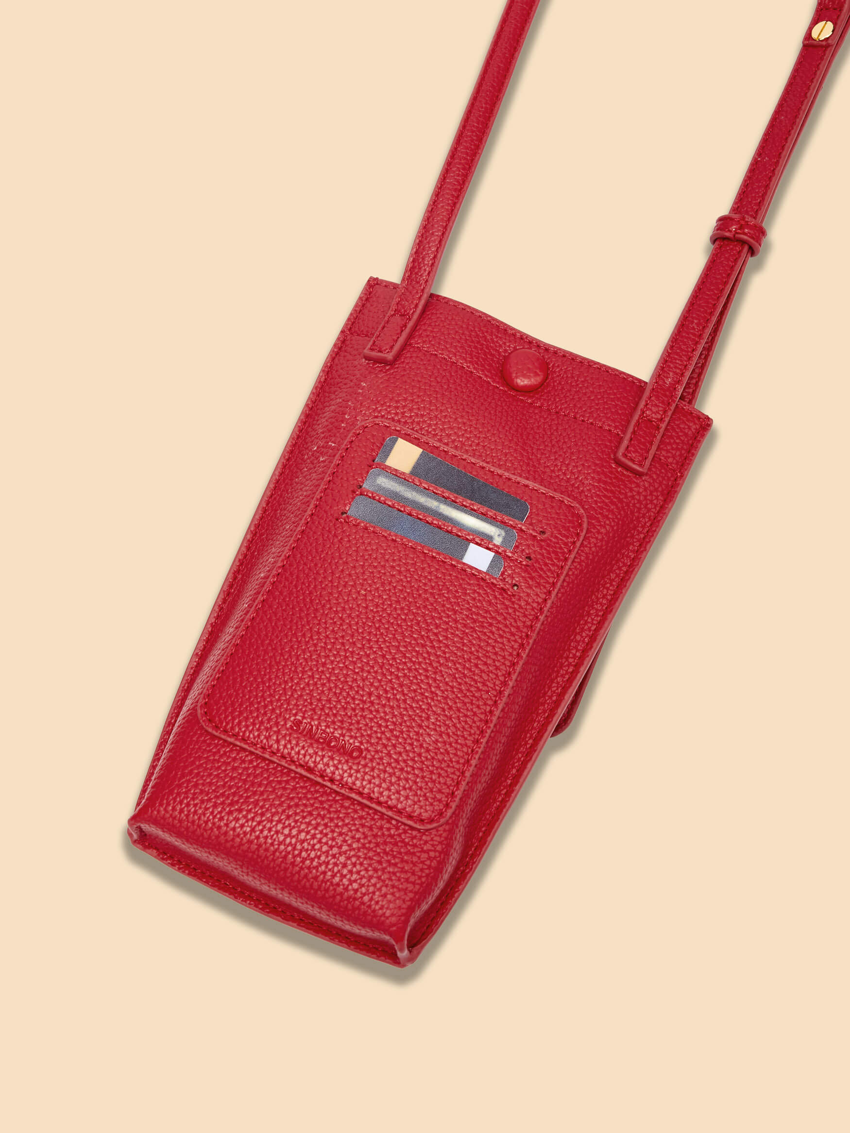 SINBONO Red Crossbody Bag- High-quality Soft Vegan Leather Bag