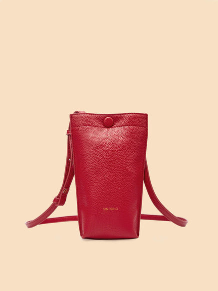 SINBONO Red Crossbody Bag- High-quality Soft Vegan Leather Bag