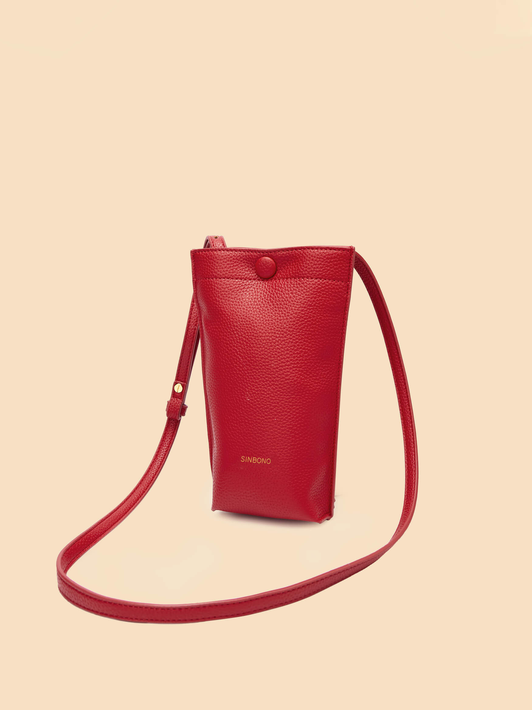 SINBONO Red Crossbody Bag- High-quality Soft Vegan Leather Bag