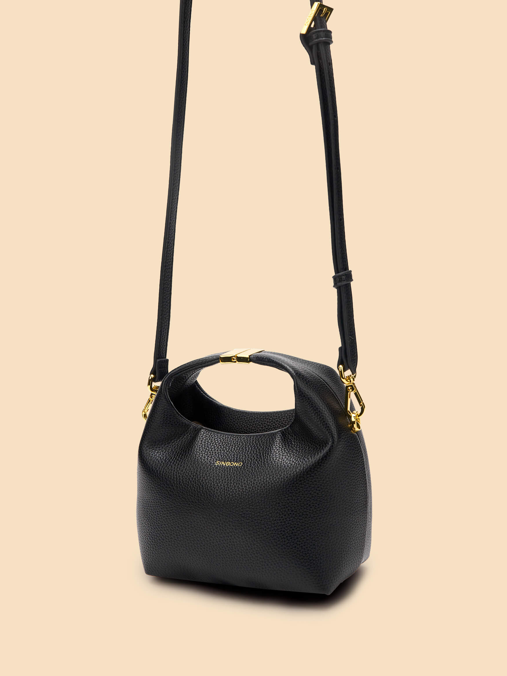 SINBONO Small Vivienne Top Handle Crossbody Bag Black