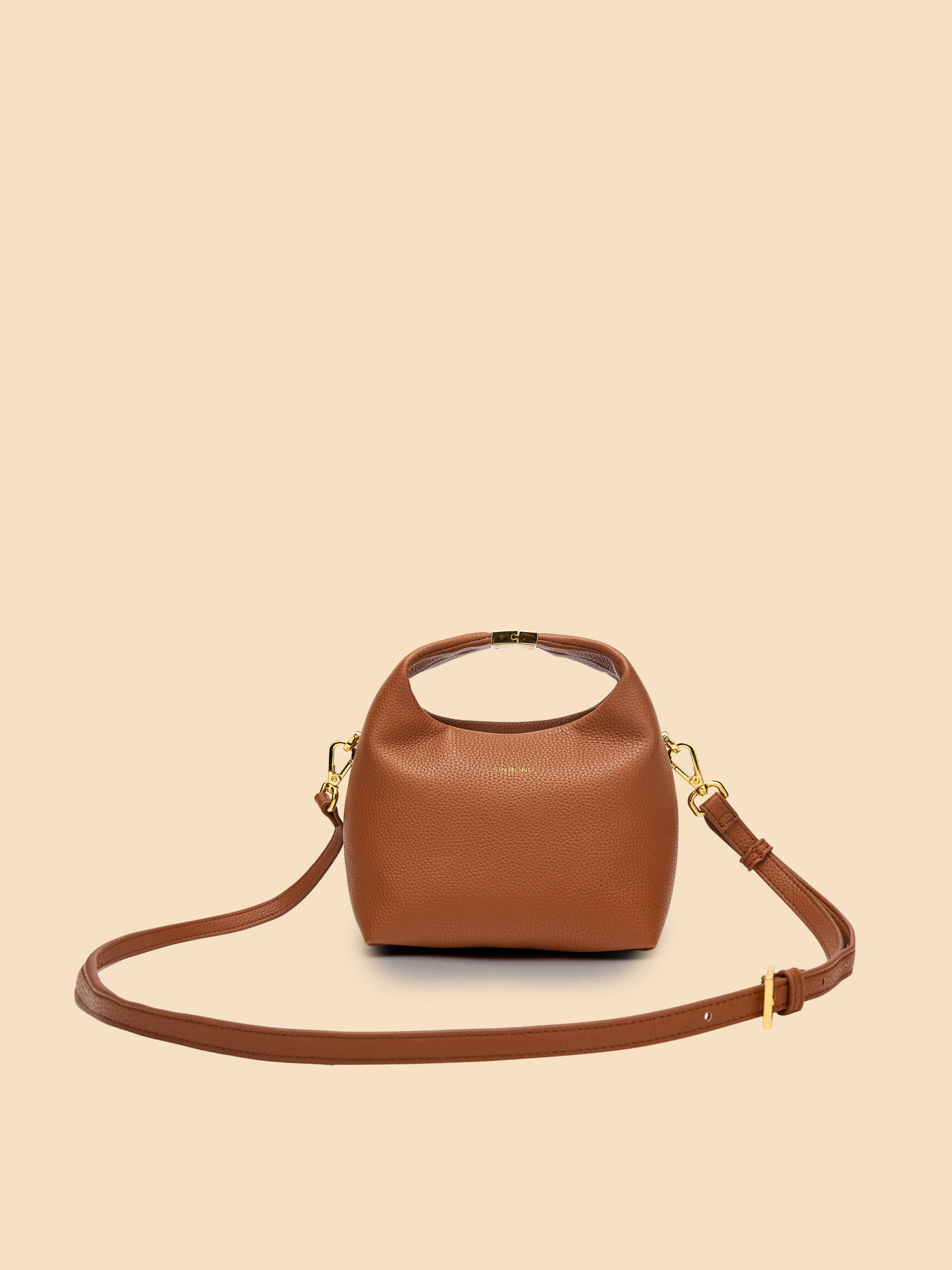 SINBONO Small Vivienne Top Handle Crossbody Bag Brown