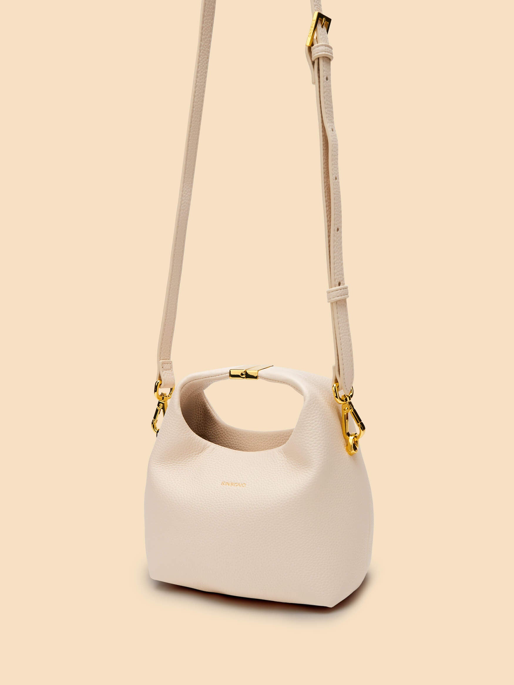 SINBONO Small Vivienne Top Handle Crossbody Bag Ivory