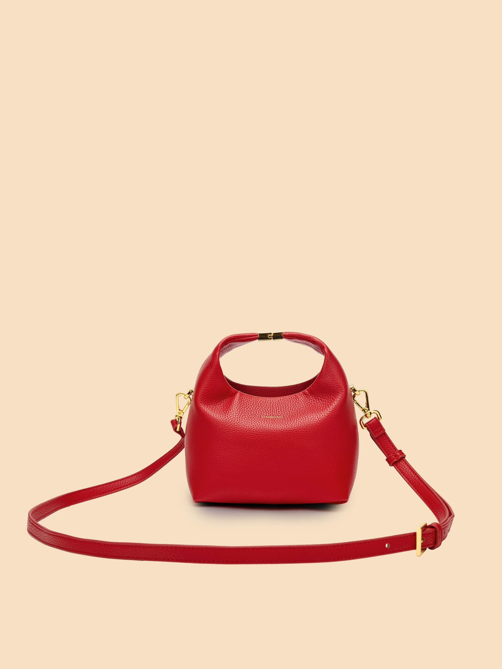 SINBONO Small Vivienne Top Handle Crossbody Bag Red