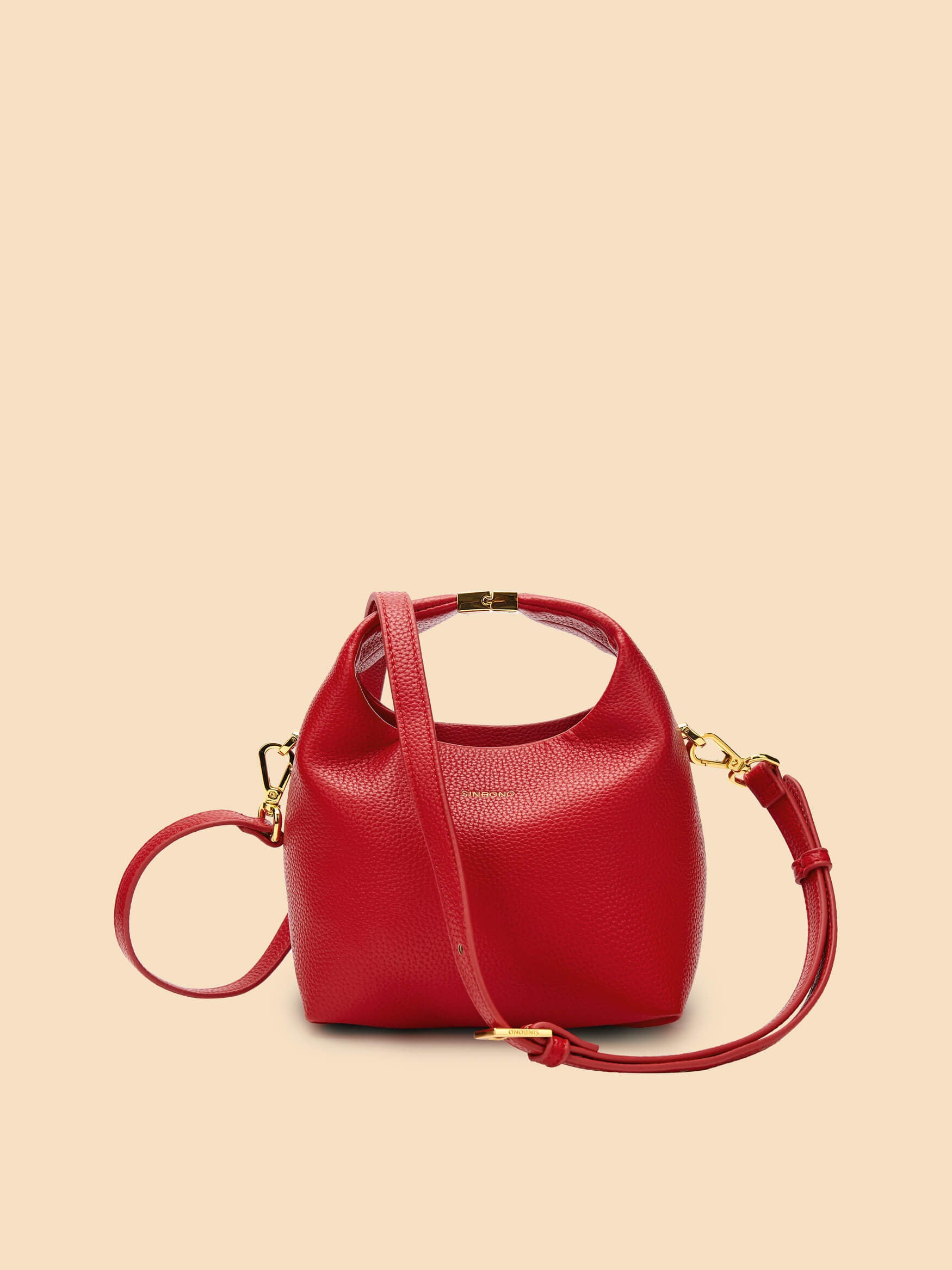 SINBONO Small Vivienne Top Handle Crossbody Bag Red