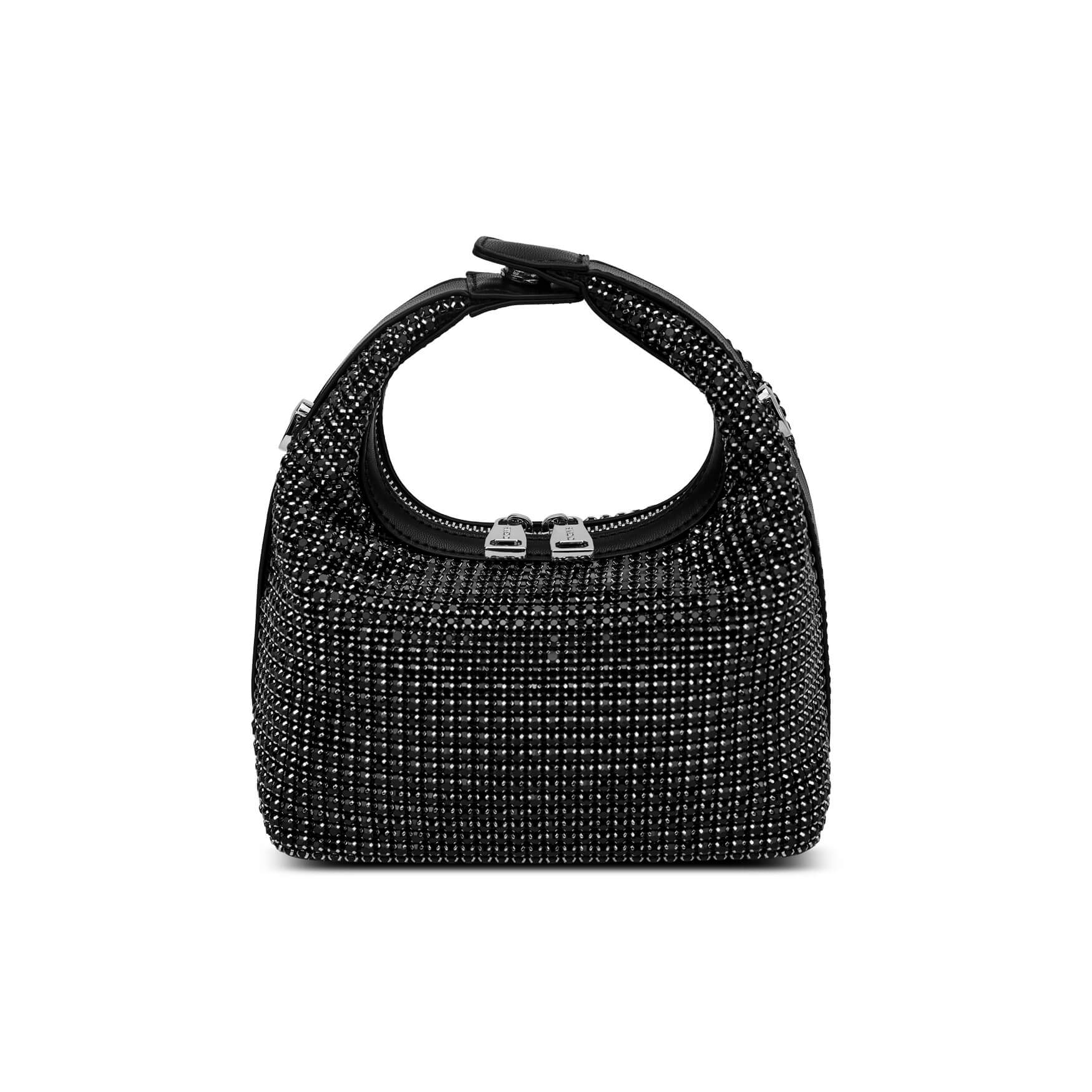 SINBONO Vienna Black Rhinestone Leather Handbags -Vegan Leather Women Bag