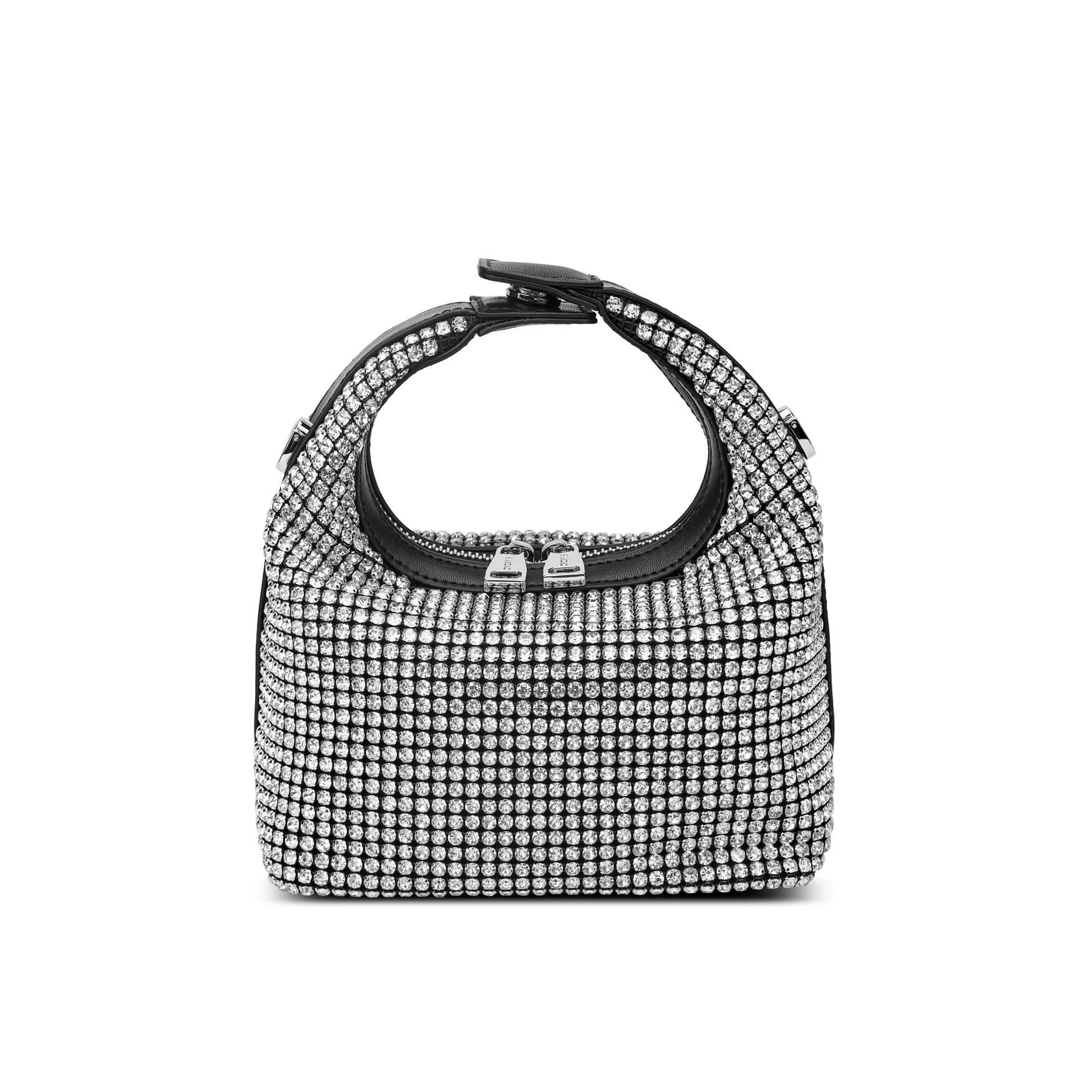 SINBONO Vienna Silver Rhinestone Leather Handbags -Vegan Leather Women Bag