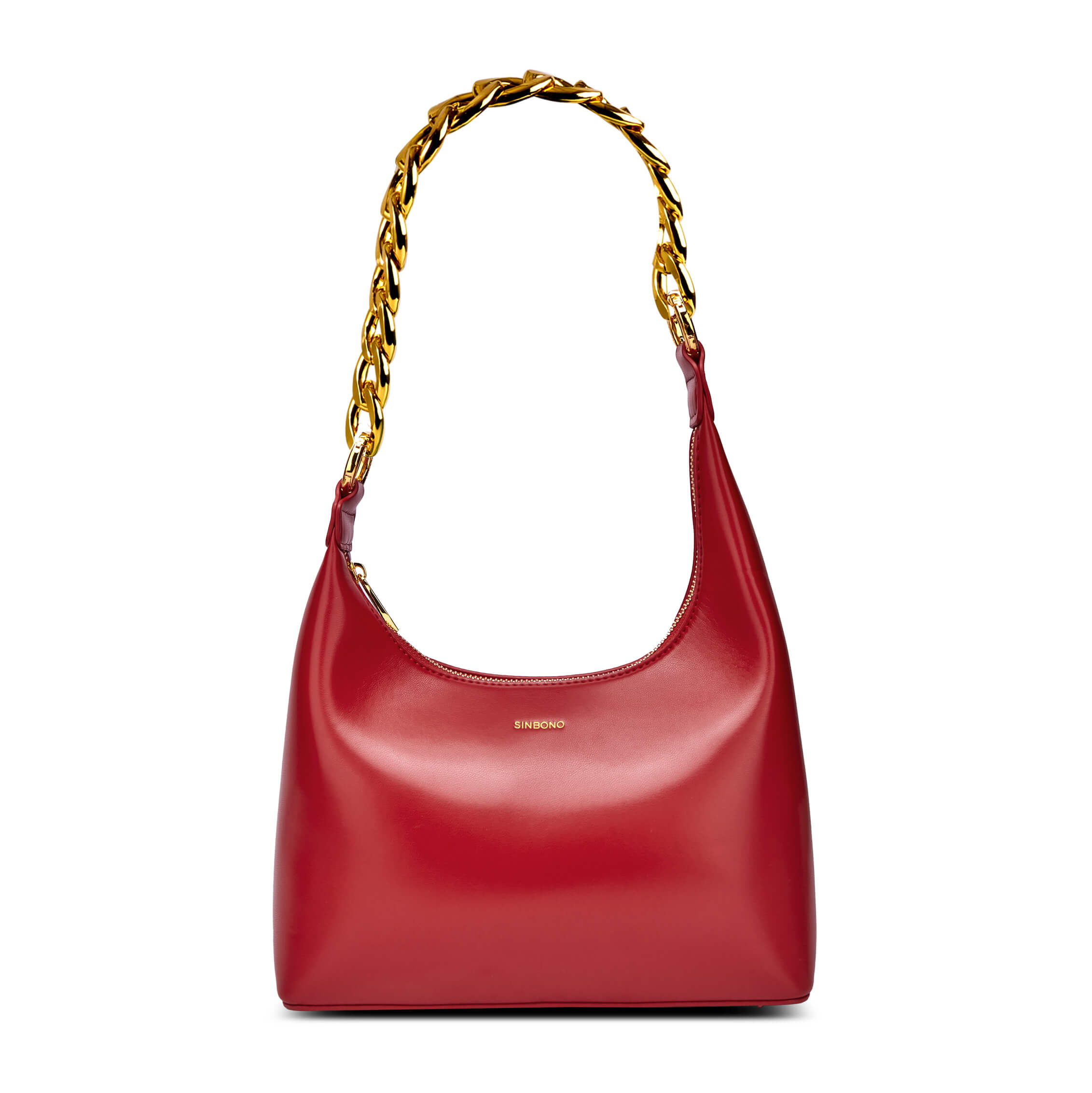 SINBONO Vienna Women Vegan Top Handle Handbag Shoulder Bag Red