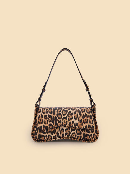 SINBONO Zoe Shoulder Bag  Brown leopard print - Sustainable Leather Bag