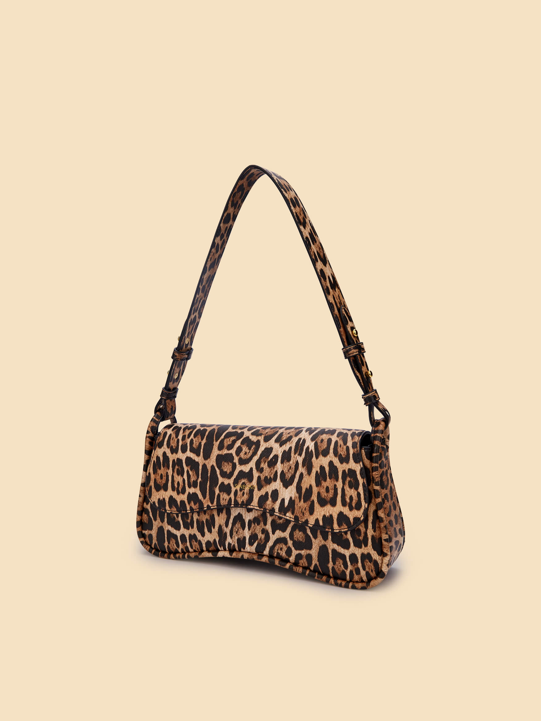 SINBONO Zoe Shoulder Bag  Brown leopard print - Sustainable Leather Bag