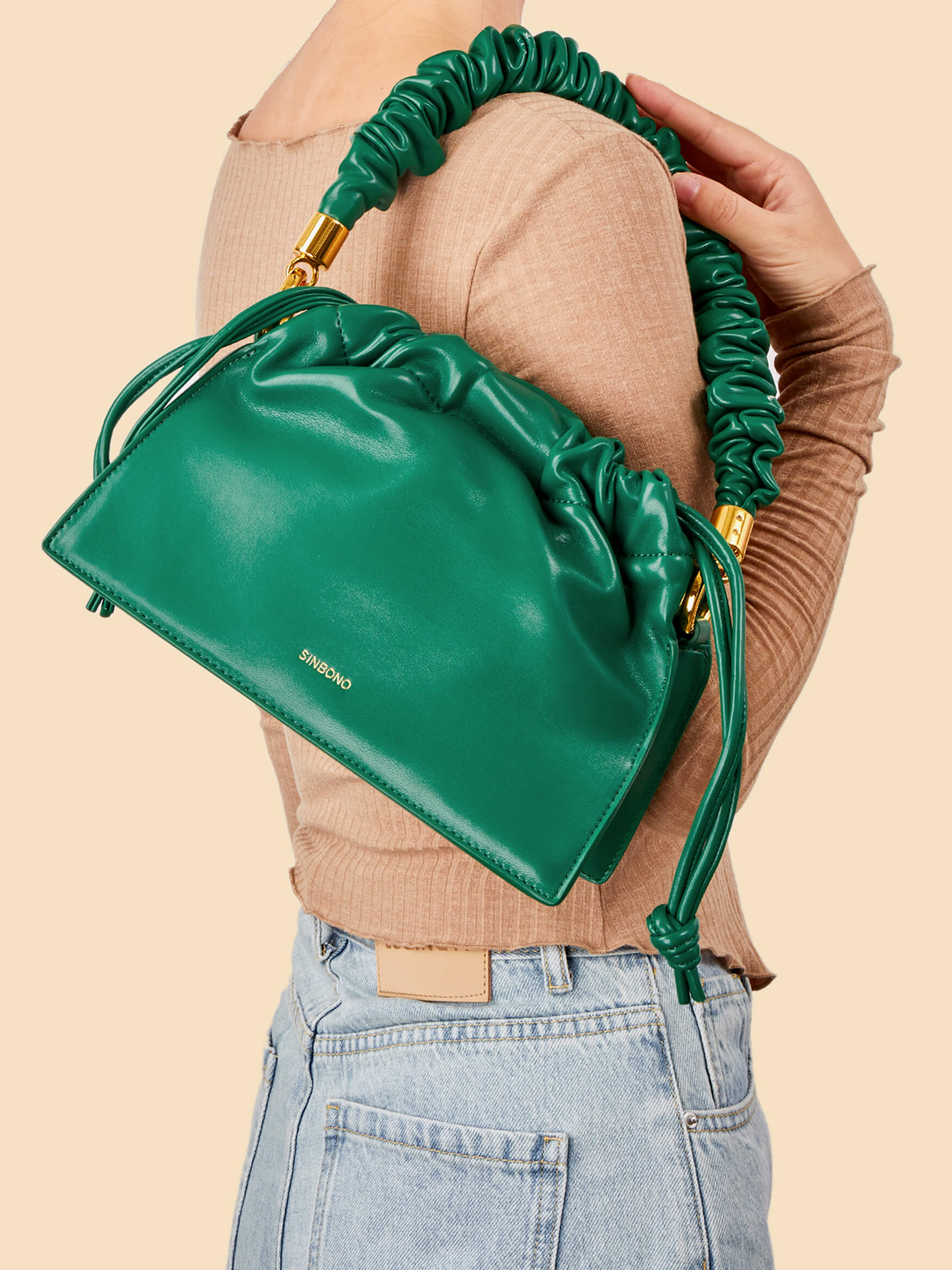 SINBONO Drawstring Handbag Green