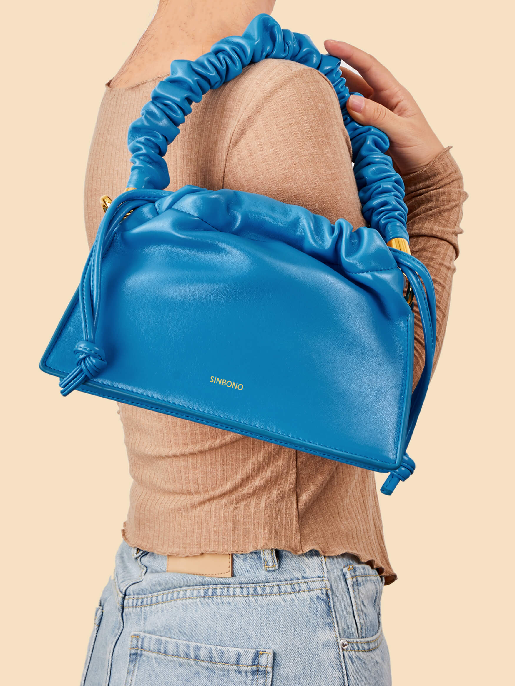 SINBONO Drawstring Handbag Lake Blue