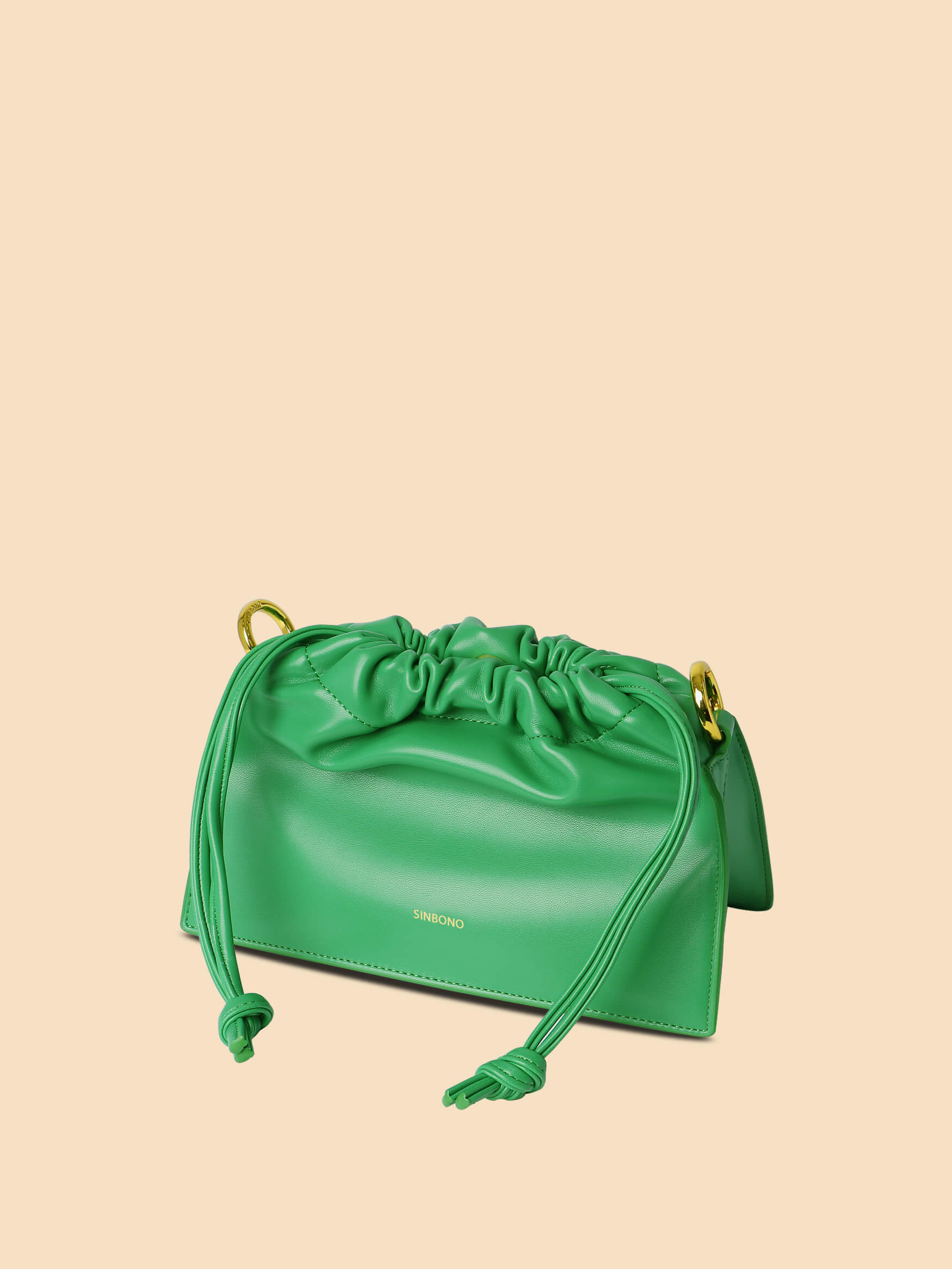 SINBONO Drawstring Vegan Handbag Grass Green