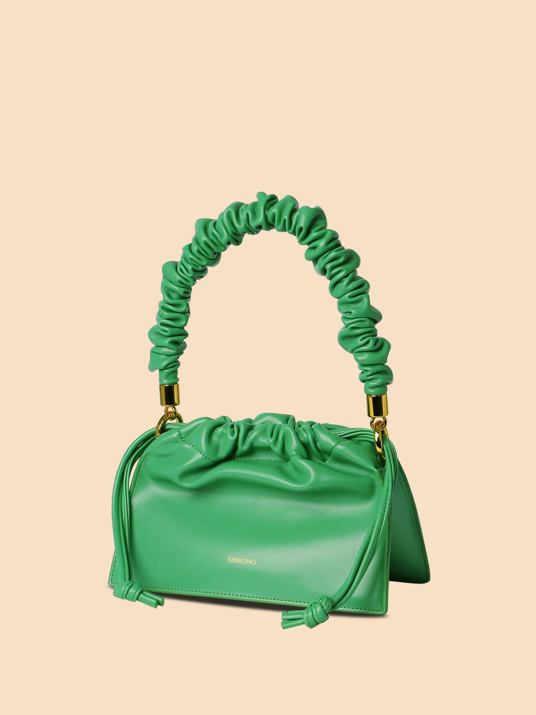 SINBONO Drawstring Vegan Handbag Grass Green