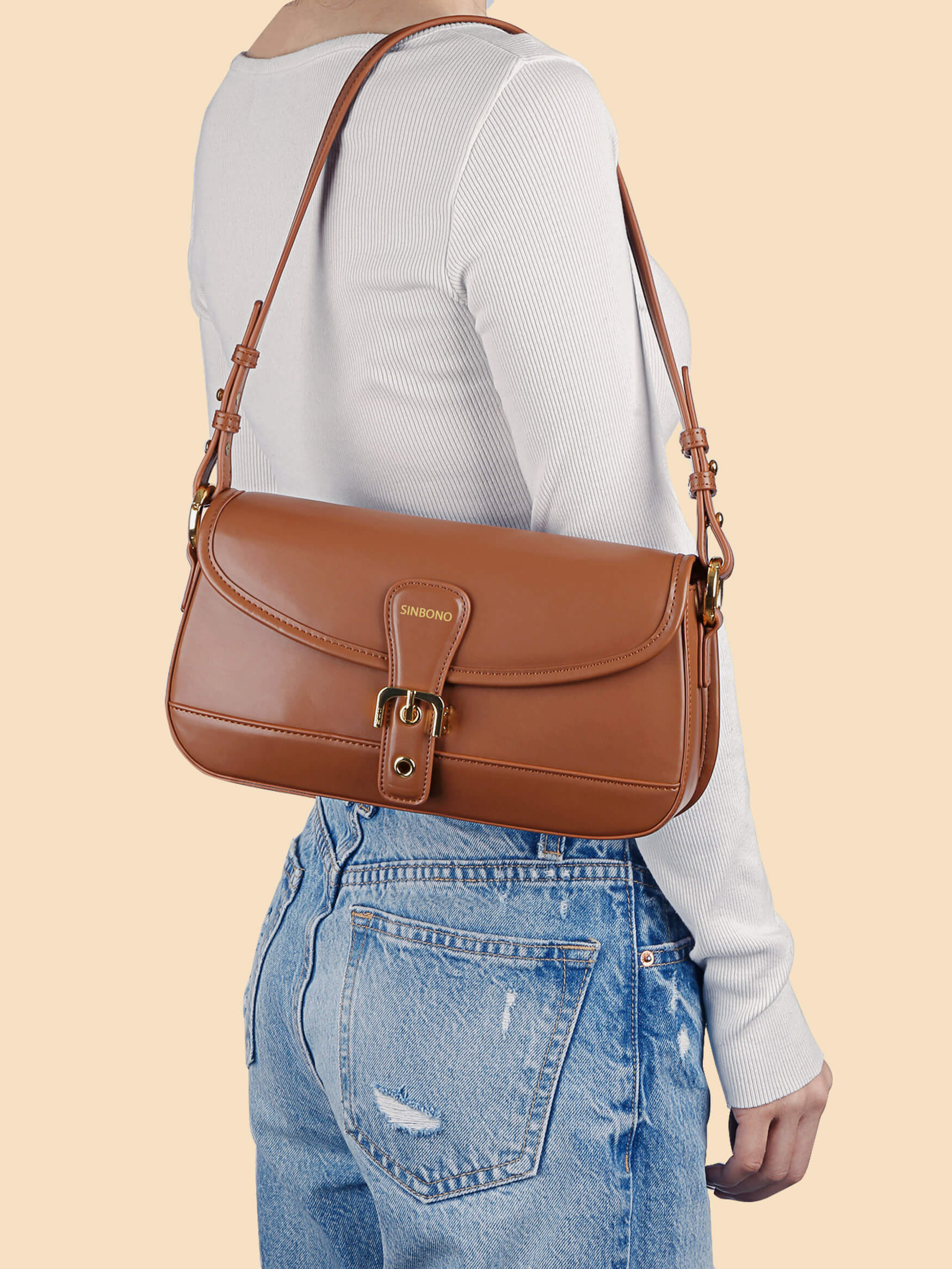 SINBONO Fiona Shoulder Bag Dark Brown