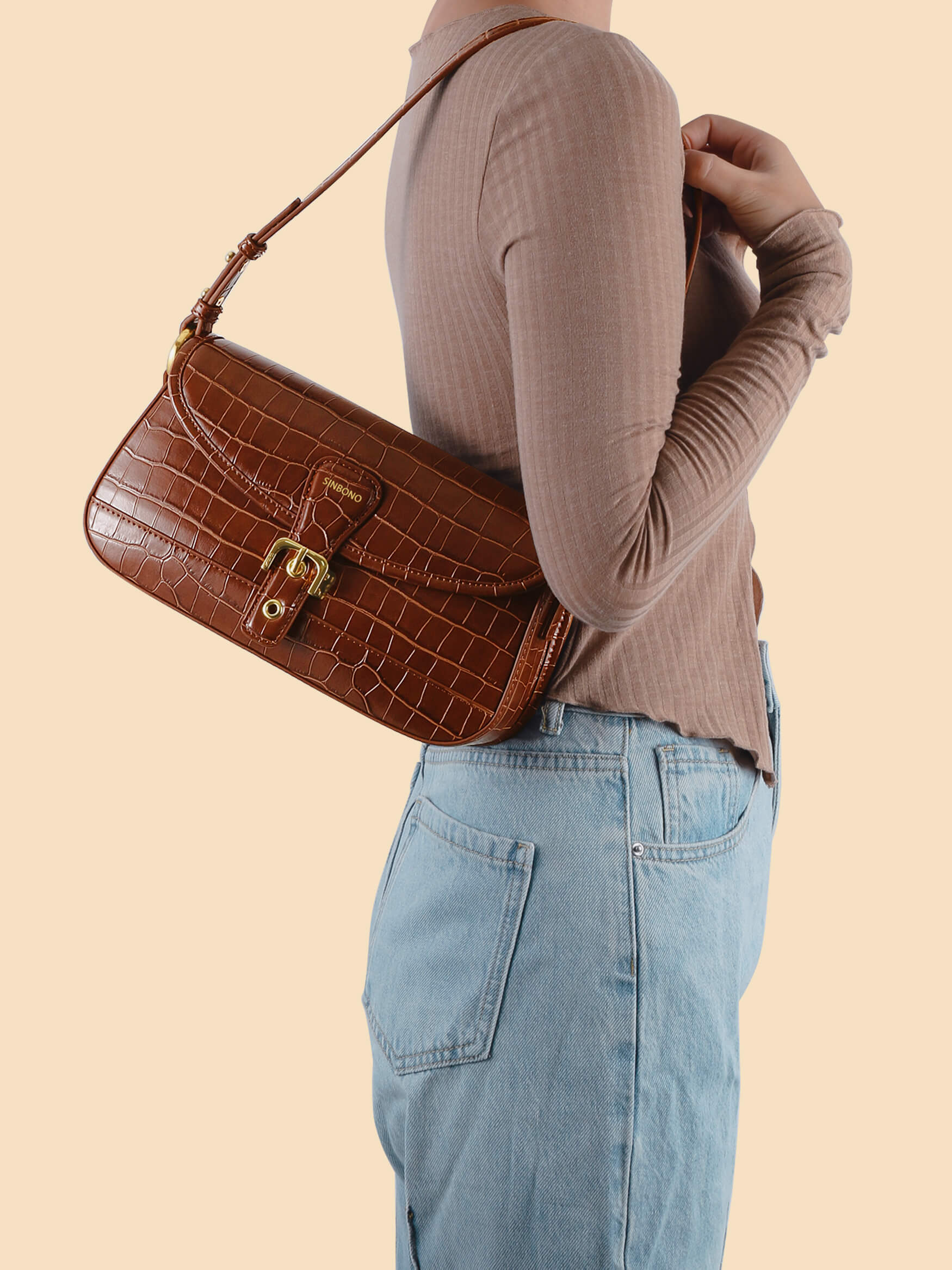 SINBONO Fiona Shoulder Bag Brown