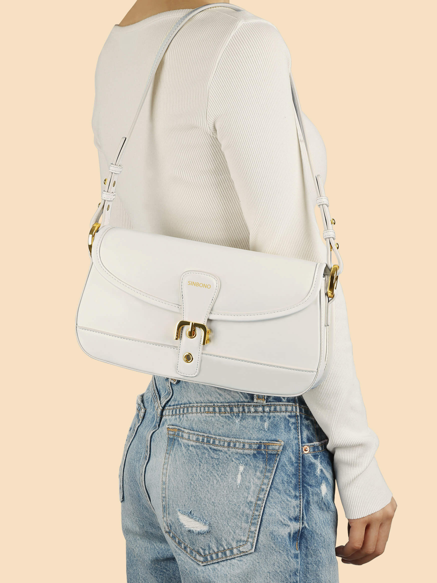 SINBONO Fiona Shoulder Bag White