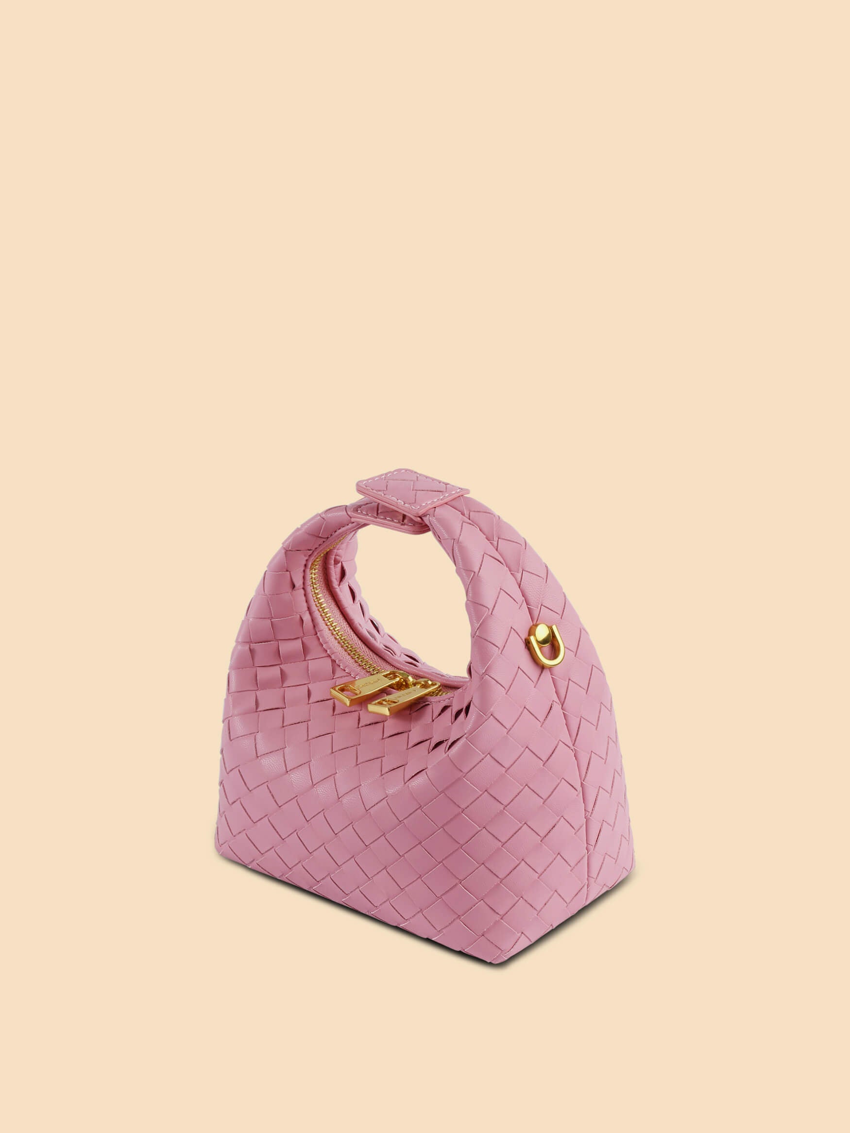 SINBONO Vienna Pink Braided Leather Handbags -Vegan Leather Women Bag