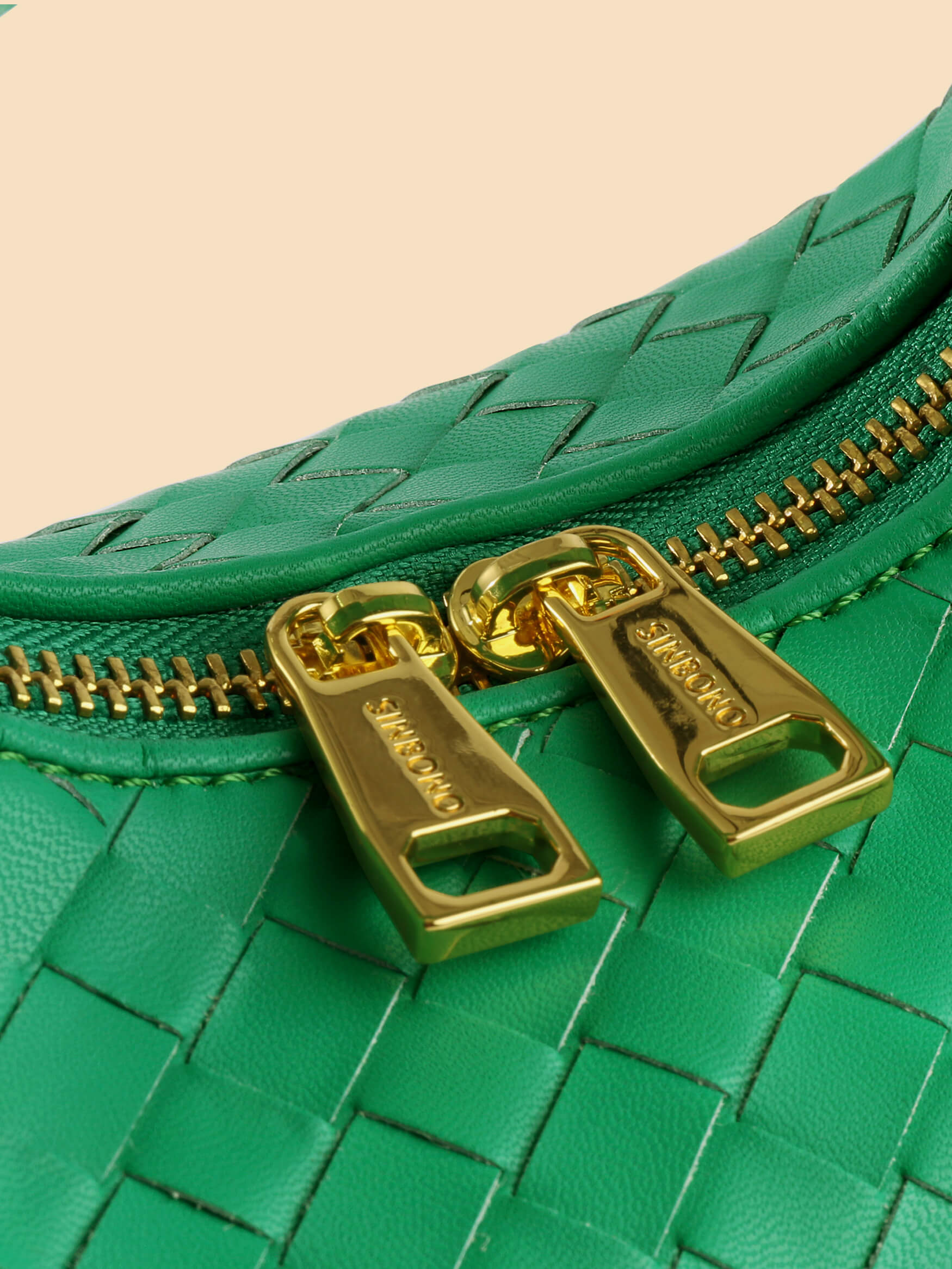 SINBONO Vienna Green Braided Leather Handbags -Vegan Leather Women Bag